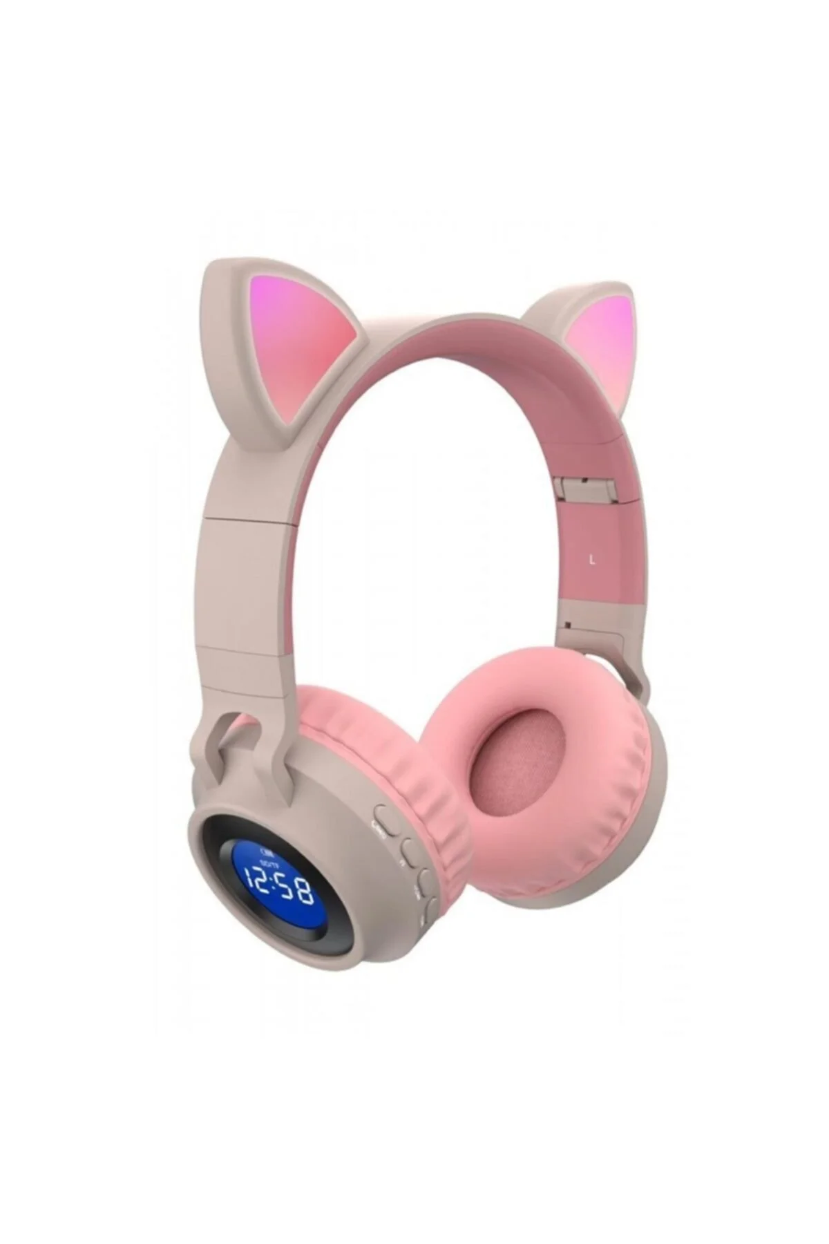 Karler Bass Jr-028 Rgb Işıklı Kablosuz Kedi Kulaklık - Bej