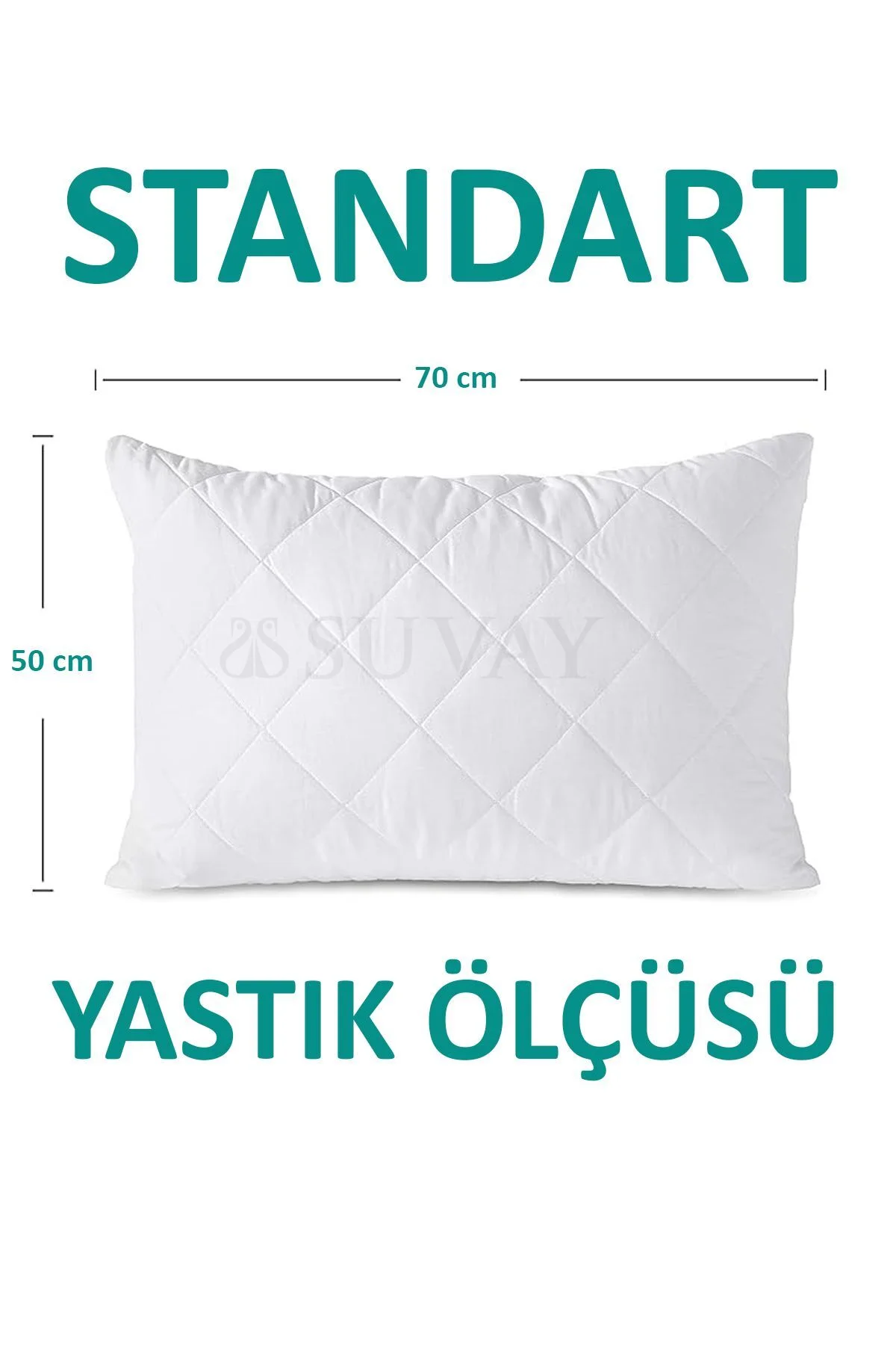 6 Adet Kapitoneli Yastık Alezi Pamuklu Fermuarlı Terletmeyen Yastık Koruyucu Kılıf - SUVAY Görsel 3