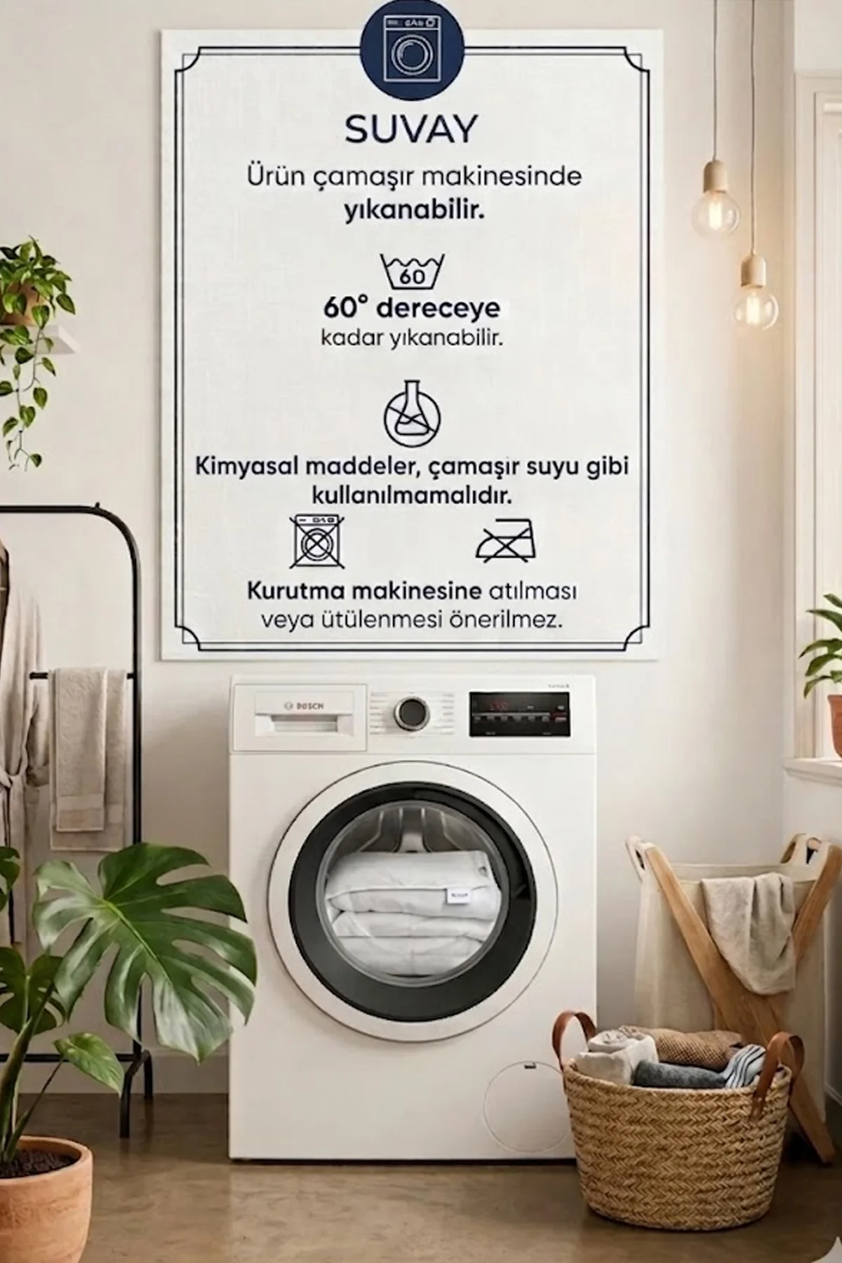 Bambu Desen Sıvı Geçirmez Alez – Ultra Sessiz Fitted Yatak Koruyucu, Nefes Alabilen Premium - SUVAY Görsel 6