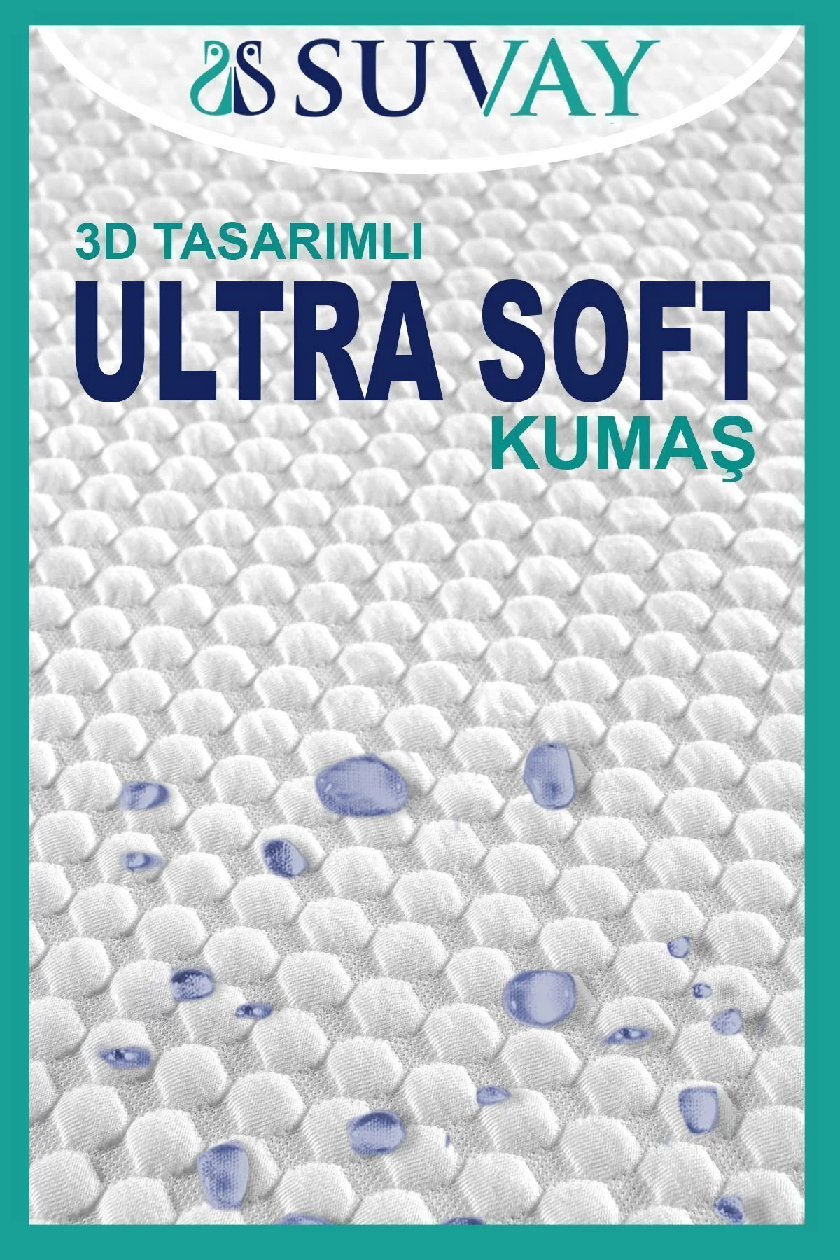 Premium Ultra Soft Sıvı Geçirmez Fitted Full Kenar Alez Tek Çift Kişilik Beyaz Renkli Yatak Koruyucu - SUVAY Görsel 3