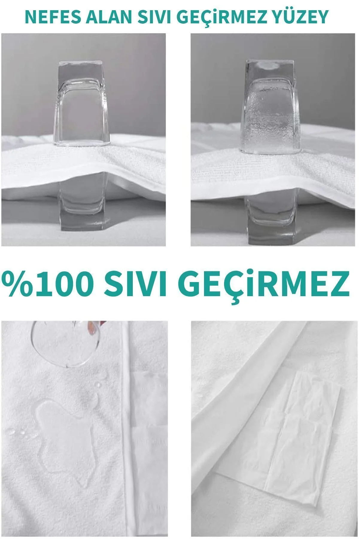 Micro Su Sıvı Geçirmez Lastikli Alez Tek &amp; Çift Kişilik Yatak Koruyucu Beyaz Renkli Yatak Alezi - SUVAY Görsel 7