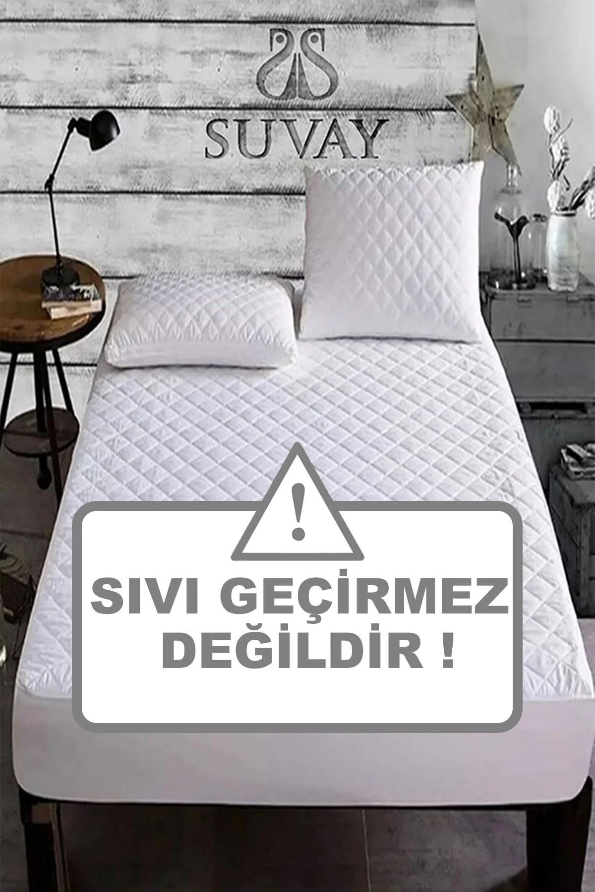 Kapitone Fitted Yatak Koruyucu Alez Tek Çift Kişilik Pamuklu Yatak Alezi - Sıvı Geçirmez Değildir - SUVAY Görsel 3