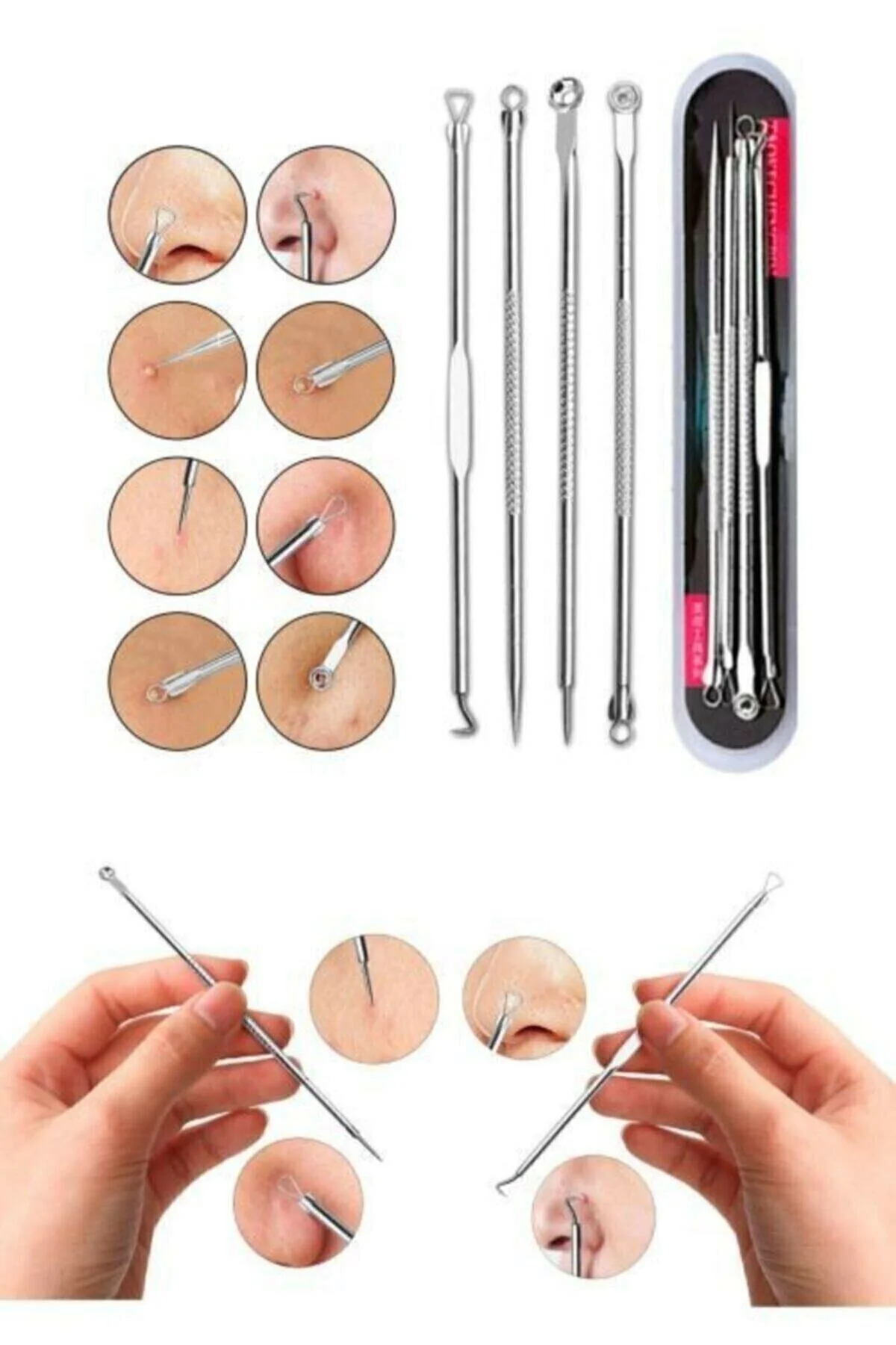Lına Mini 2 Pearlpink Cilt Temizleme Cihazı + 4lü Set Komedon - Sildne Görsel 2