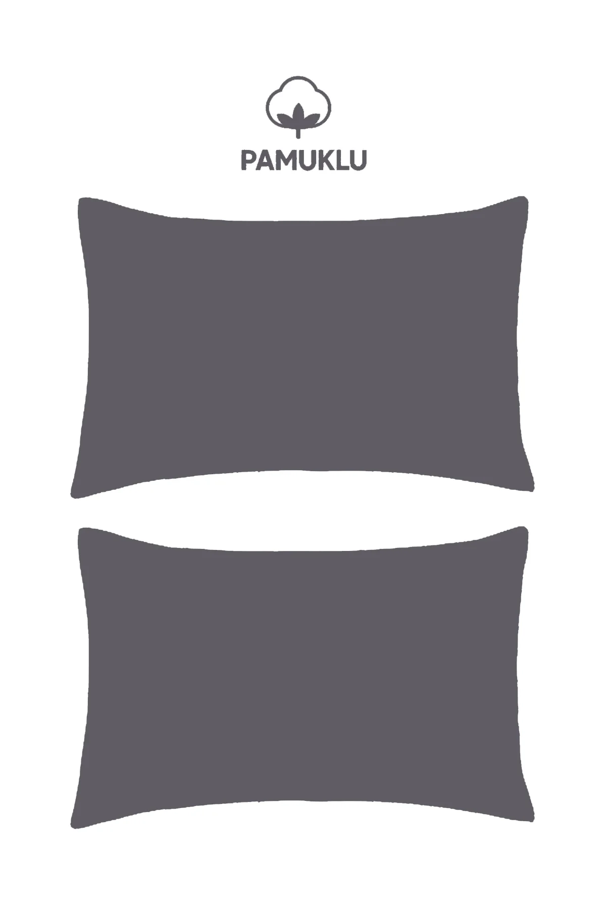 2'li Yastık Kılıfı Antrasit Pamuklu Kapaklı 50x70 Cm - SUVAY Görsel 2