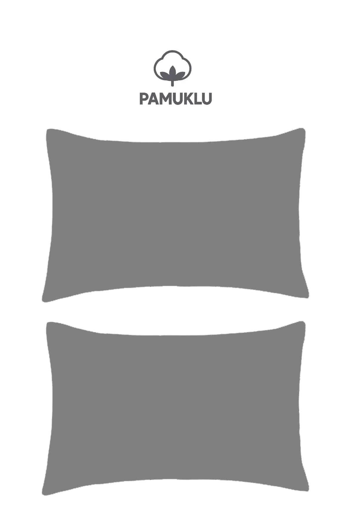 2'li Yastık Kılıfı Gri Pamuklu Kapaklı 50x70 Cm - SUVAY Görsel 2