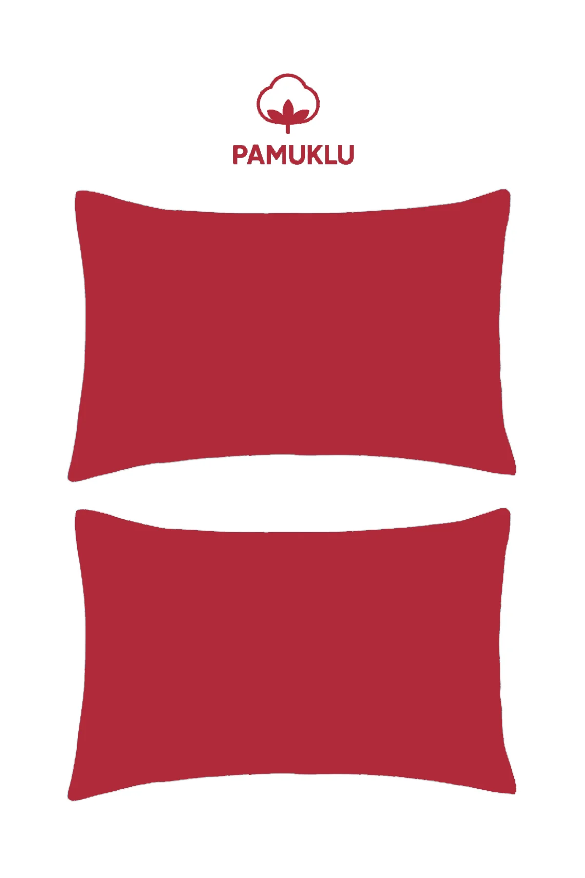 2'li Yastık Kılıfı Kırmızı Pamuklu Kapaklı 50x70 Cm - SUVAY Görsel 2