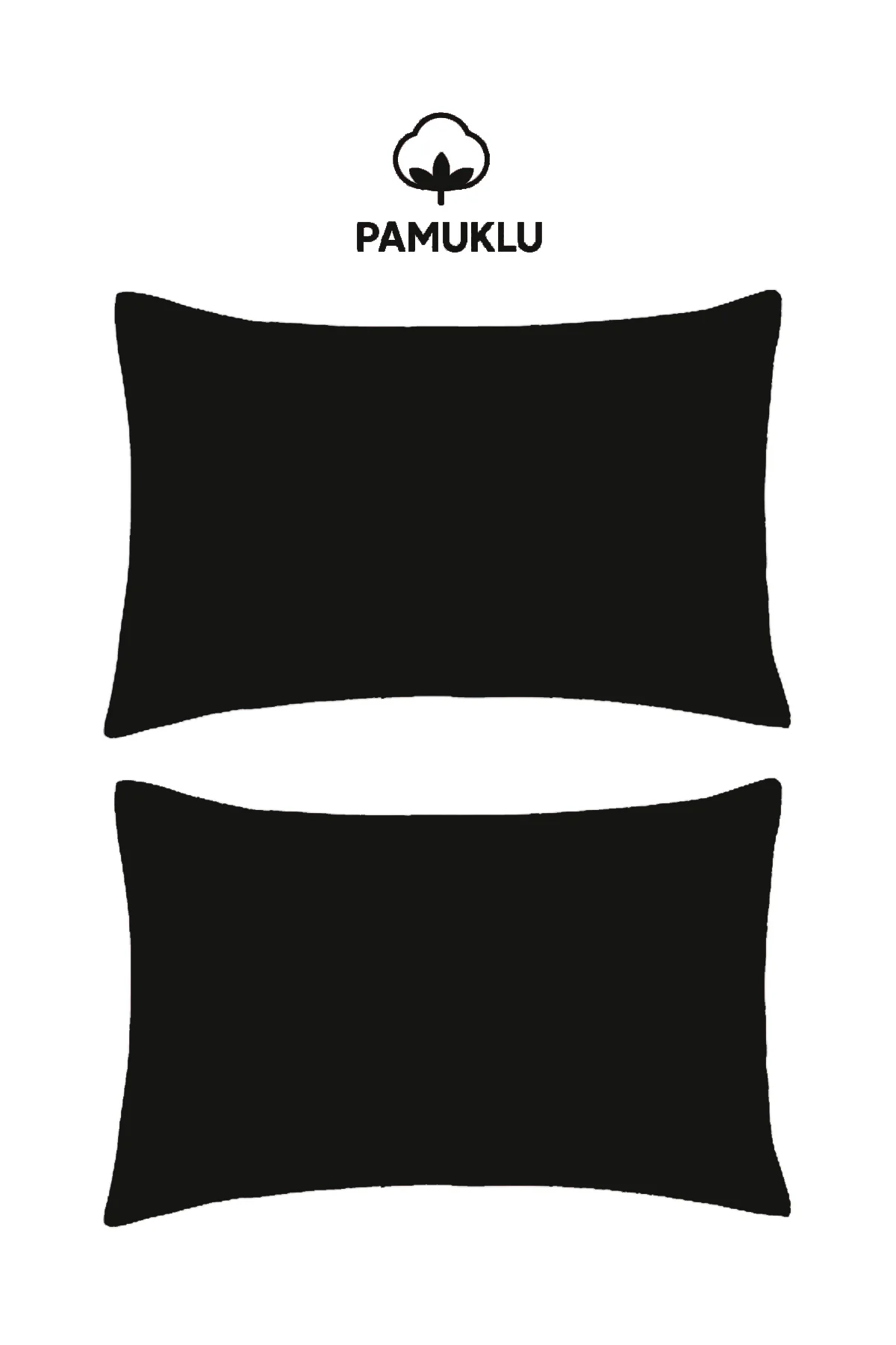 2'li Yastık Kılıfı Siyah Pamuklu Kapaklı 50x70 Cm - SUVAY Görsel 2