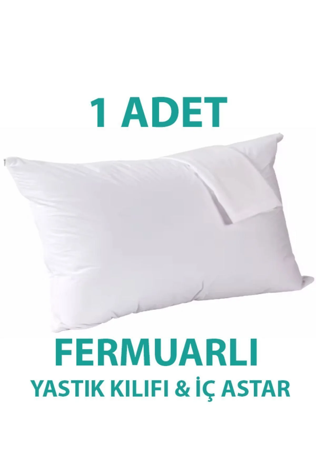 Pamuklu Fermuarlı İç Yastık KIlıfı Beyaz Renkli İç Astar Yastık İç Kılıfı 50x 70 Şilte - SUVAY Görsel 4