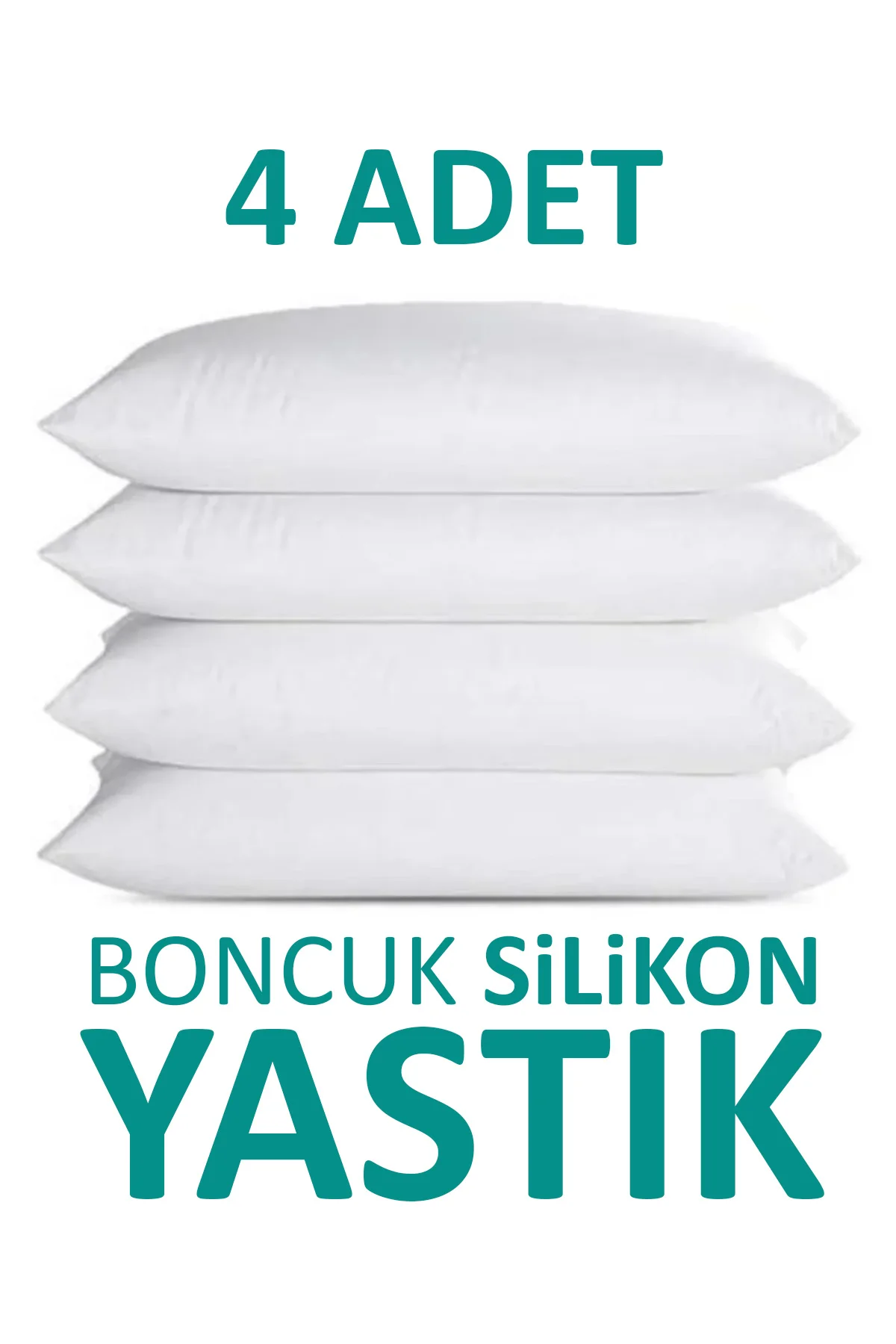 4 Adet Antialerjik Boncuk Silikon Yastık Pamuklu Kılıf 700 gram