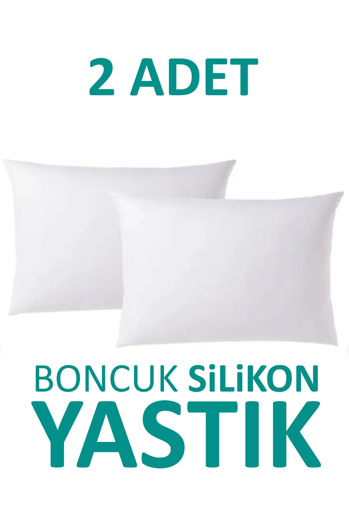 2 Adet Antialerjik Boncuk Silikon Yastık Pamuklu Kılıf 700 gram
