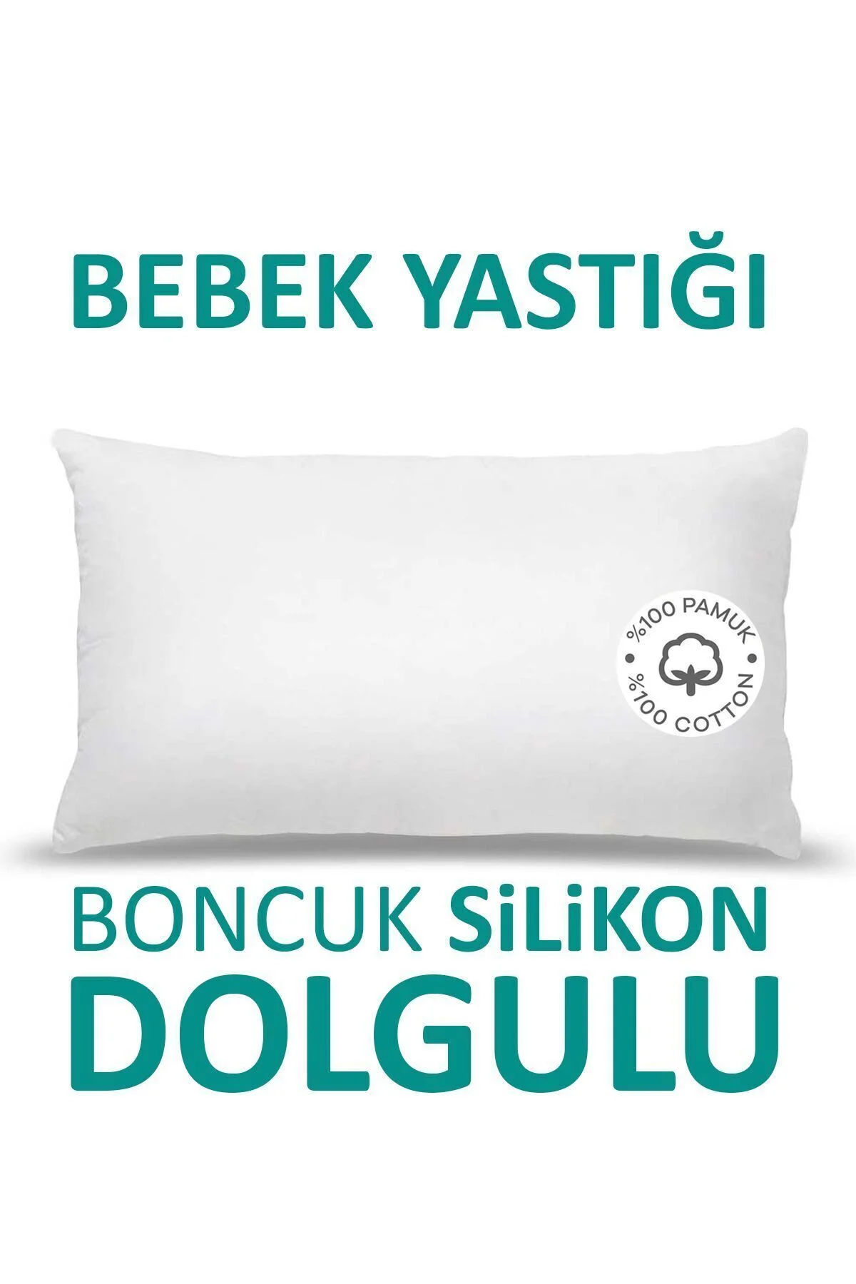 Antialerjik Bebek Yastığı Boncuk Silikon Yastık 35x45 Cm 250 gram %100 Pamuk Kılıf - SUVAY Görsel 3