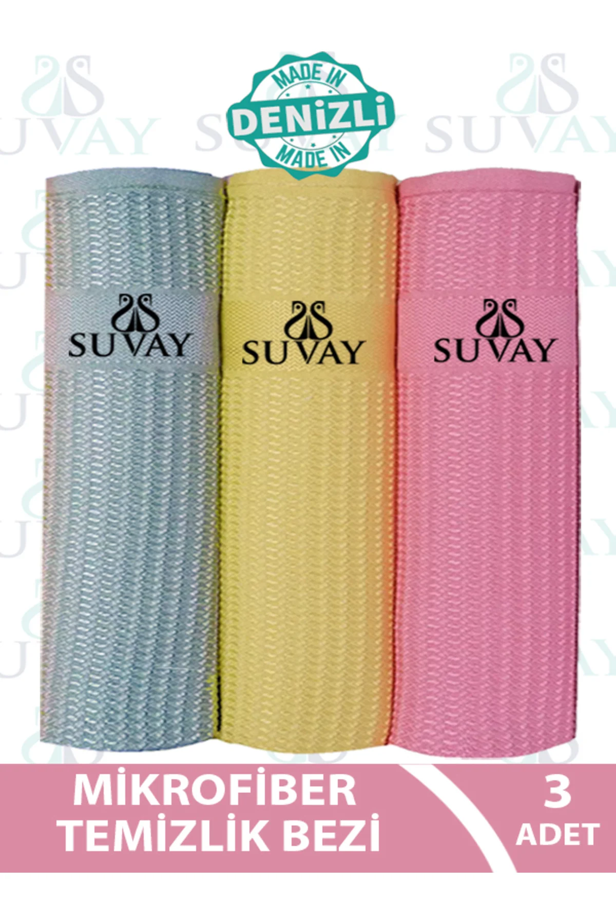 Mikrofiber Temizlik Bezi 3'lü &amp; Cam Bezi Araba Bezi Toz Bezi Magic Towel Sihirli Temizlik Bezler - SUVAY Görsel 2