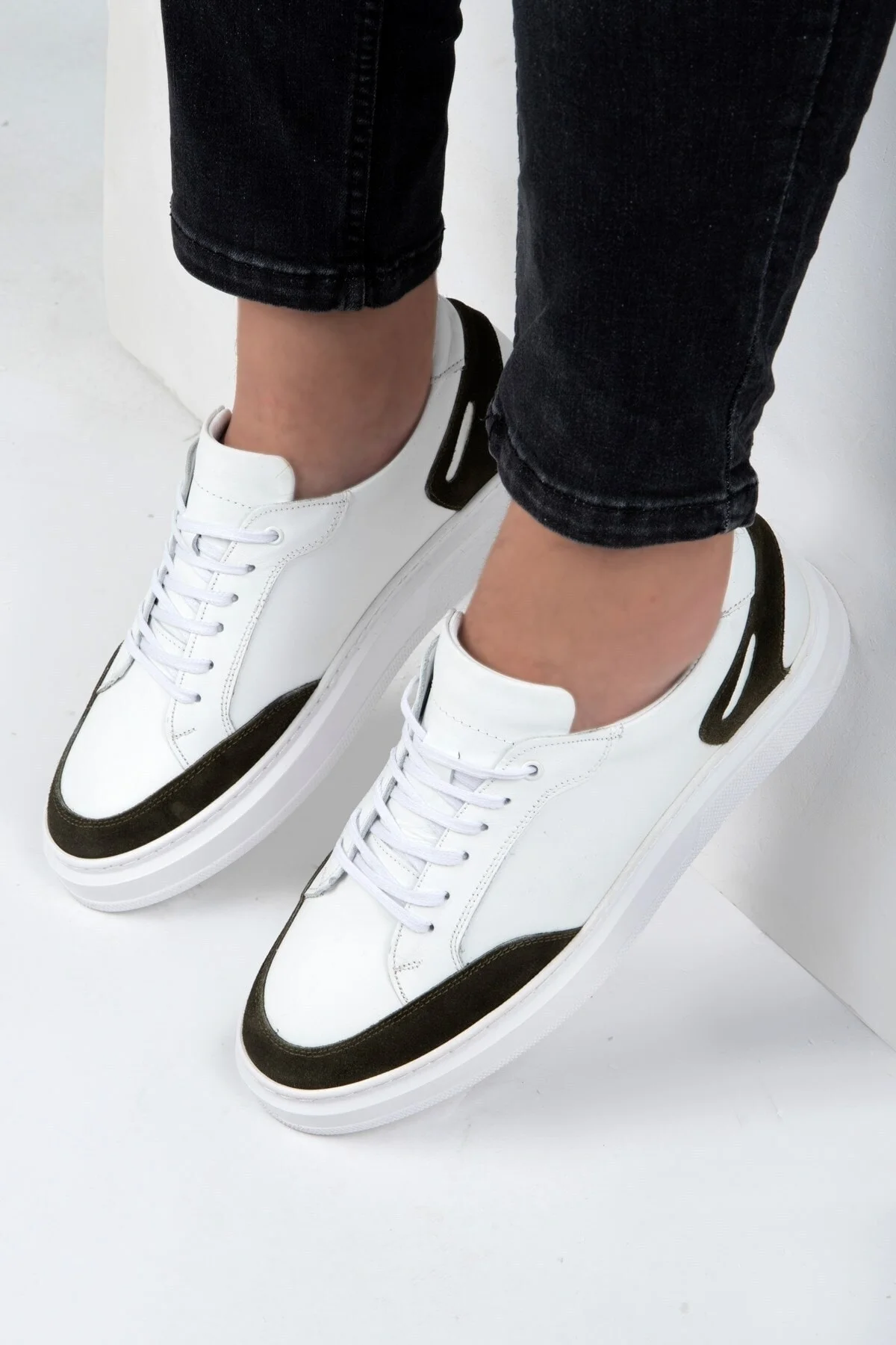 Tarona Erkek Hakiki Deri Sneaker, Bağcıklı Sneaker, Hakiki Deri Sneaker, Erkek Sneaker - Ducavelli Görsel 7