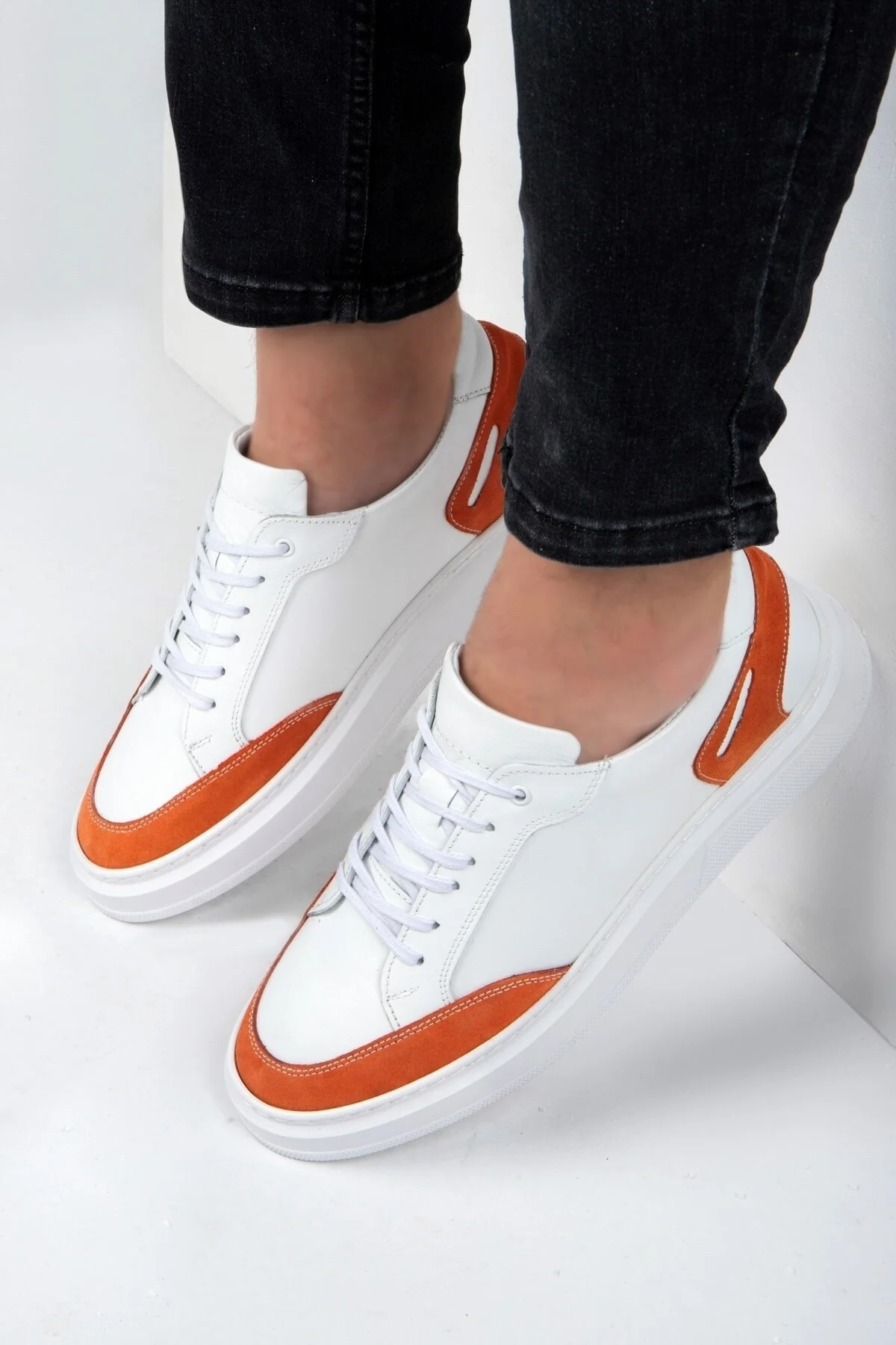 Tarona Erkek Hakiki Deri Sneaker, Bağcıklı Sneaker, Hakiki Deri Sneaker, Erkek Sneaker - Ducavelli Görsel 7