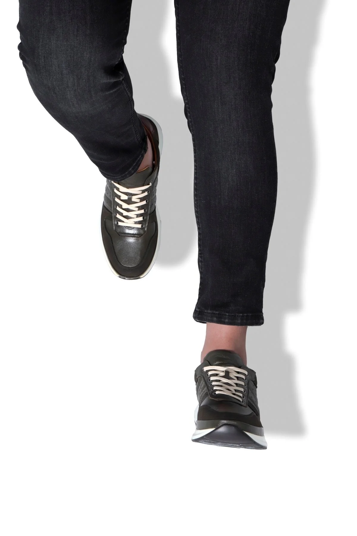 High Hakiki Deri Erkek Sneaker Ayakkabı, Low Top Sneaker, Hakiki Deri Sneaker - Ducavelli Görsel 7