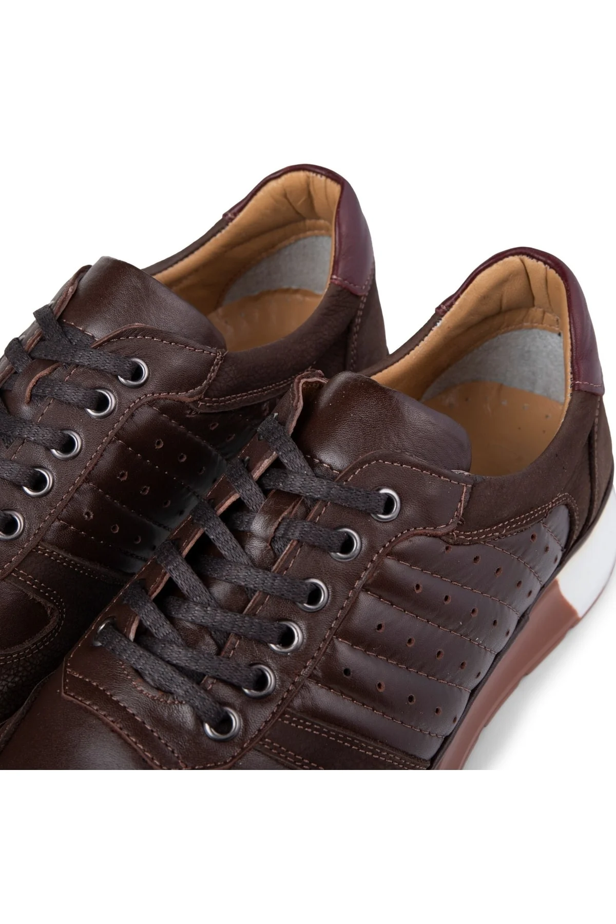 High Hakiki Deri Erkek Sneaker Ayakkabı, Low Top Sneaker, Hakiki Deri Sneaker - Ducavelli Görsel 4