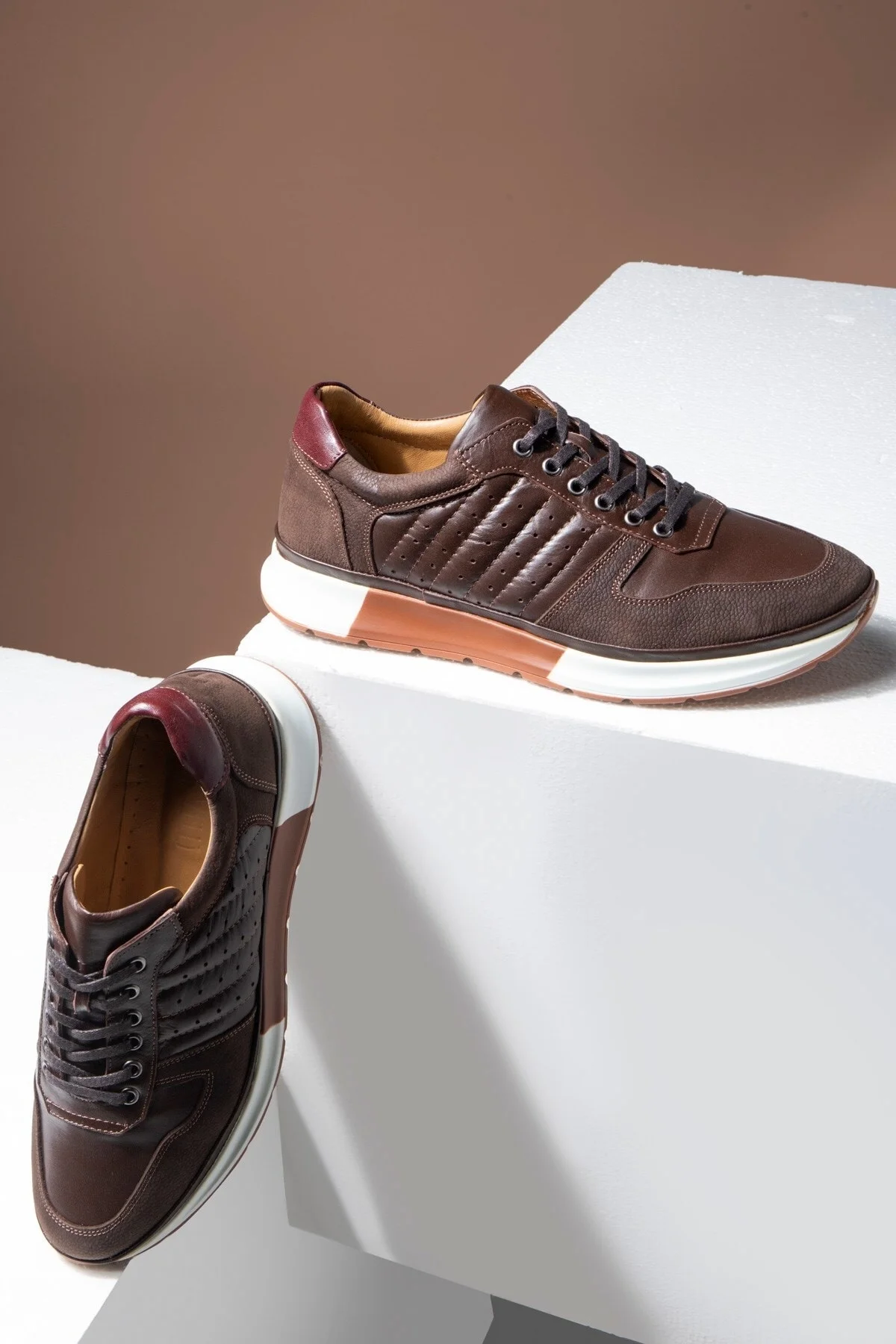 High Hakiki Deri Erkek Sneaker Ayakkabı, Low Top Sneaker, Hakiki Deri Sneaker - Ducavelli Görsel 5