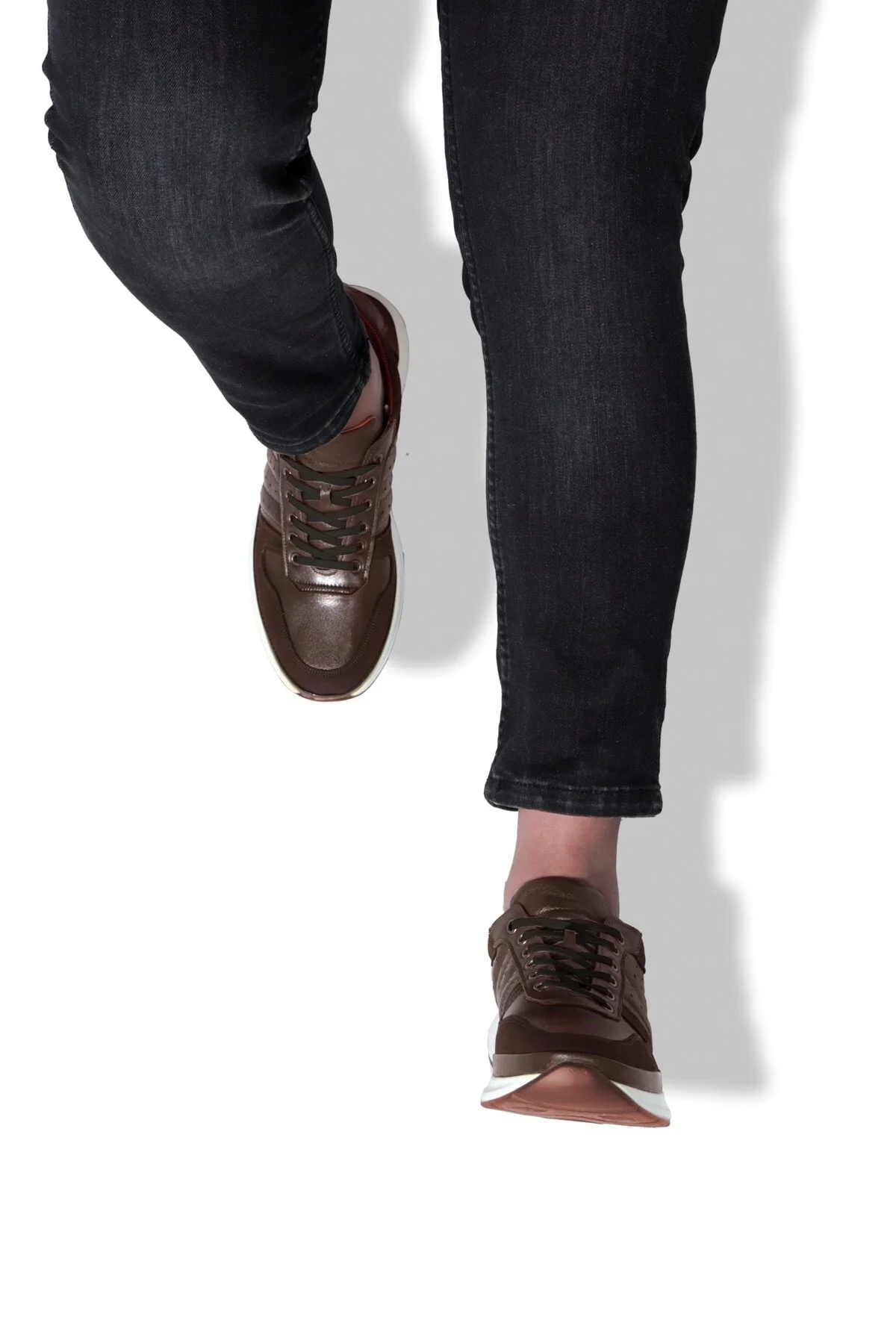 High Hakiki Deri Erkek Sneaker Ayakkabı, Low Top Sneaker, Hakiki Deri Sneaker - Ducavelli Görsel 7