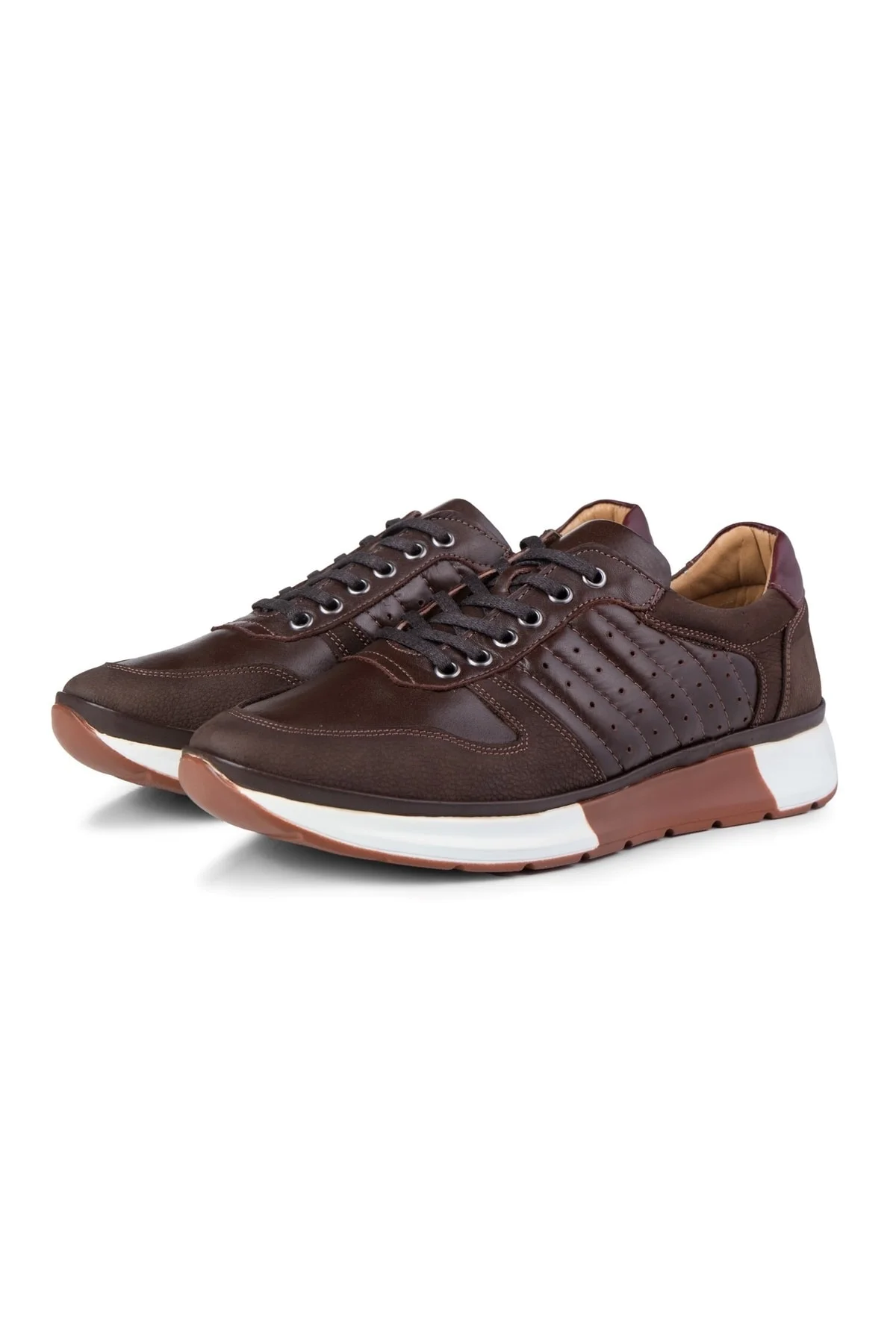 High Hakiki Deri Erkek Sneaker Ayakkabı, Low Top Sneaker, Hakiki Deri Sneaker - Ducavelli Görsel 2