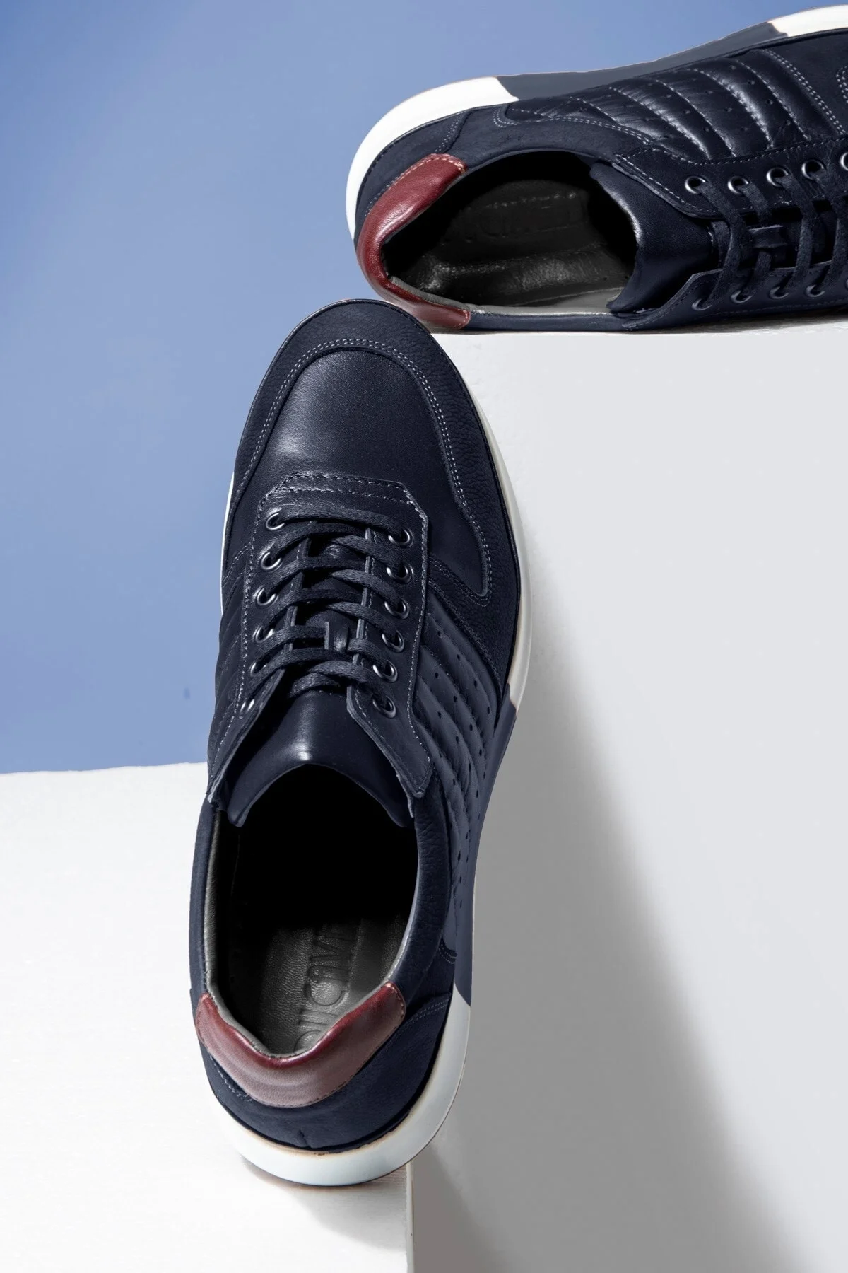 High Hakiki Deri Erkek Sneaker Ayakkabı, Low Top Sneaker, Hakiki Deri Sneaker - Ducavelli Görsel 6