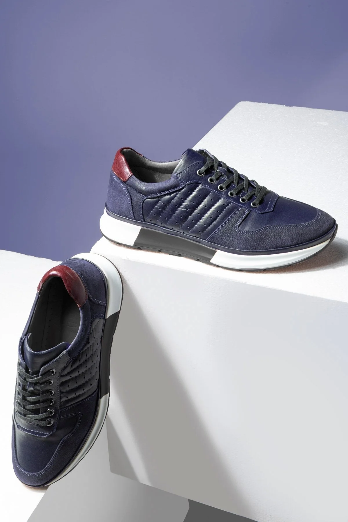 High Hakiki Deri Erkek Sneaker Ayakkabı, Low Top Sneaker, Hakiki Deri Sneaker - Ducavelli Görsel 5