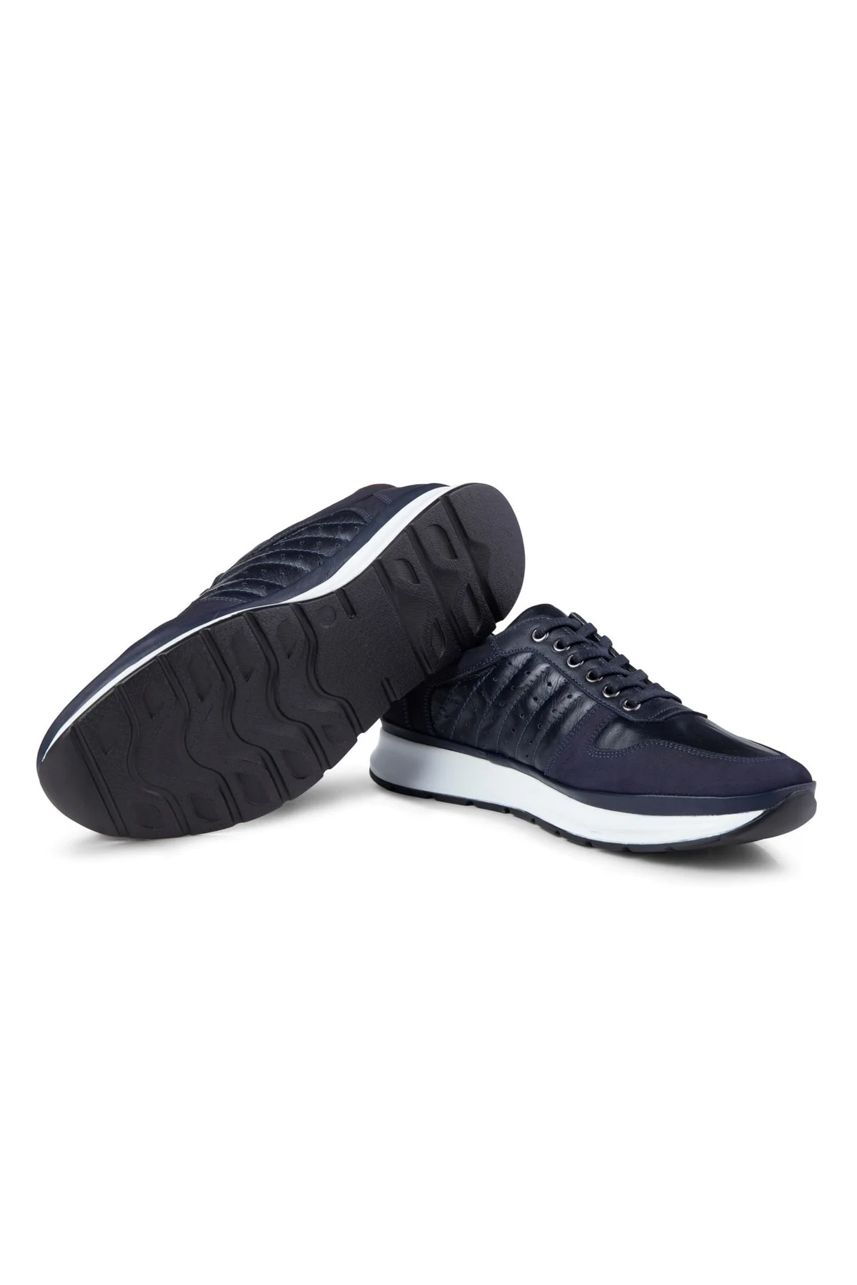 High Hakiki Deri Erkek Sneaker Ayakkabı, Low Top Sneaker, Hakiki Deri Sneaker - Ducavelli Görsel 3