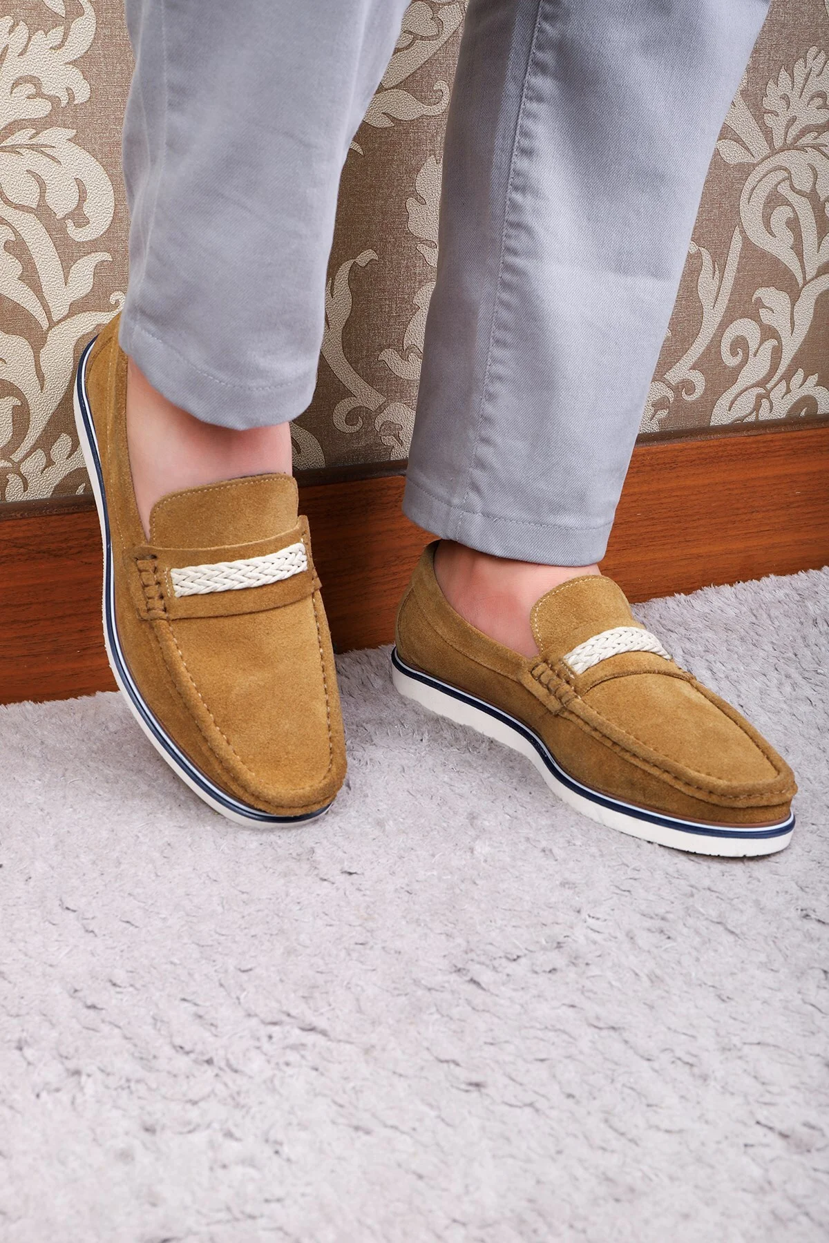 Trapani Hakiki Deri Süet Erkek Günlük Ayakkabı Loafer Ayakkabı - Ducavelli Görsel 5