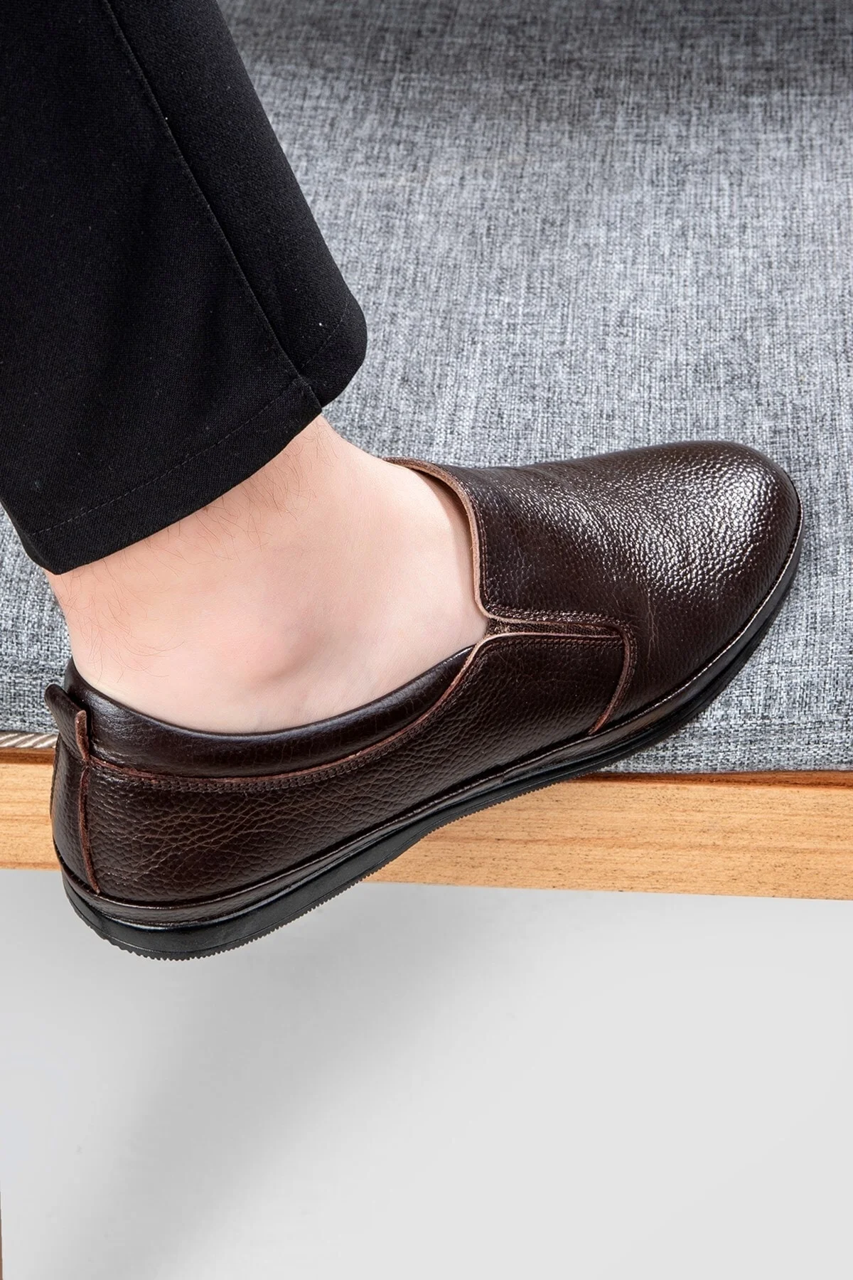 Kaila Hakiki Deri Comfort Ortopedik Erkek Günlük Ayakkabı, Baba Ayakkabısı, Ortopedik Ayakkabı, Loaf - Ducavelli Görsel 7