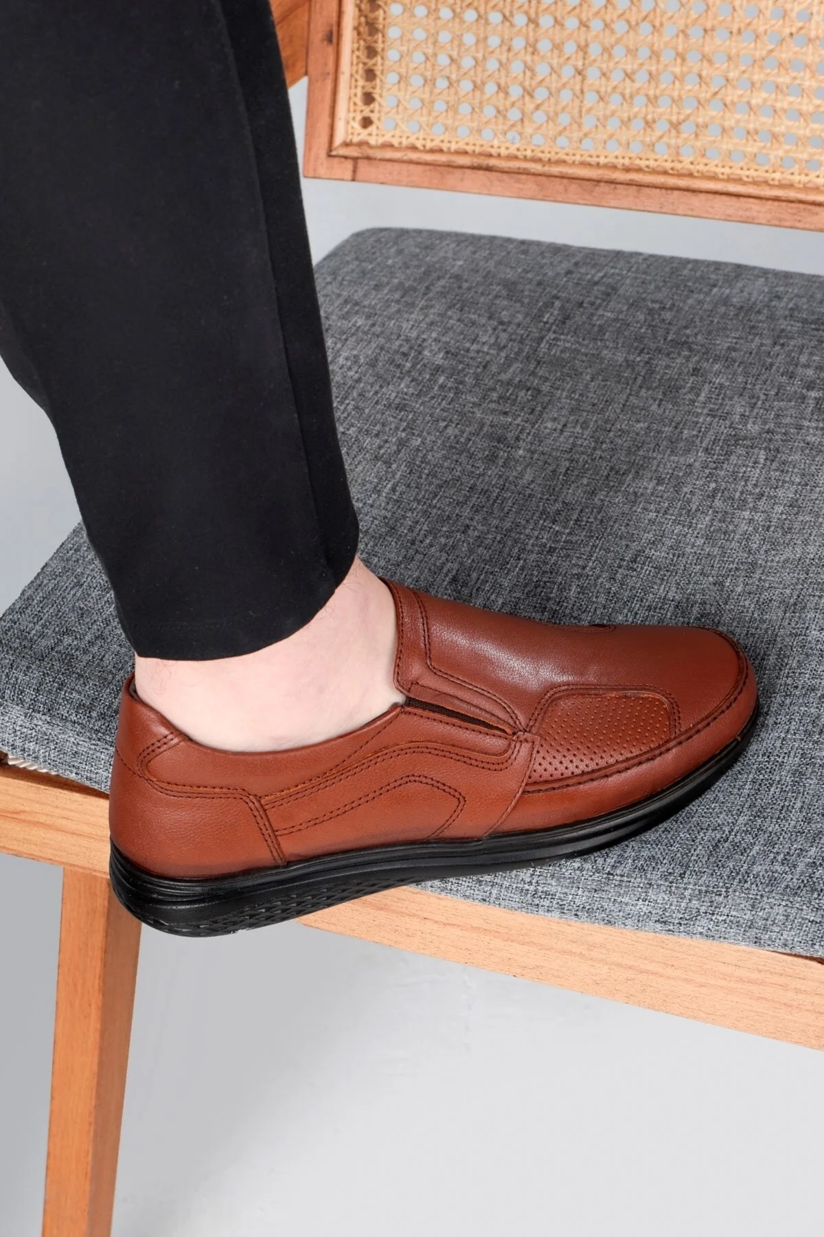 Lofor Hakiki Deri Comfort Ortopedik Erkek Günlük Ayakkabı, Baba Ayakkabısı, Ortopedik Ayakkabı - Ducavelli Görsel 7
