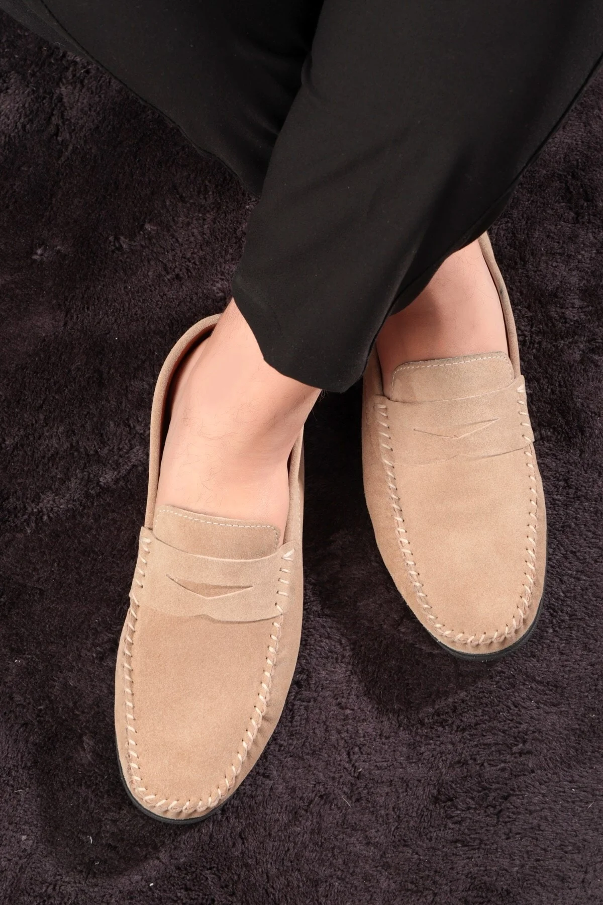 Naran Hakiki Deri Erkek Günlük Ayakkabı, Loafer Ayakkabı, Hafif Ayakkabı, Süet Ayakkabı