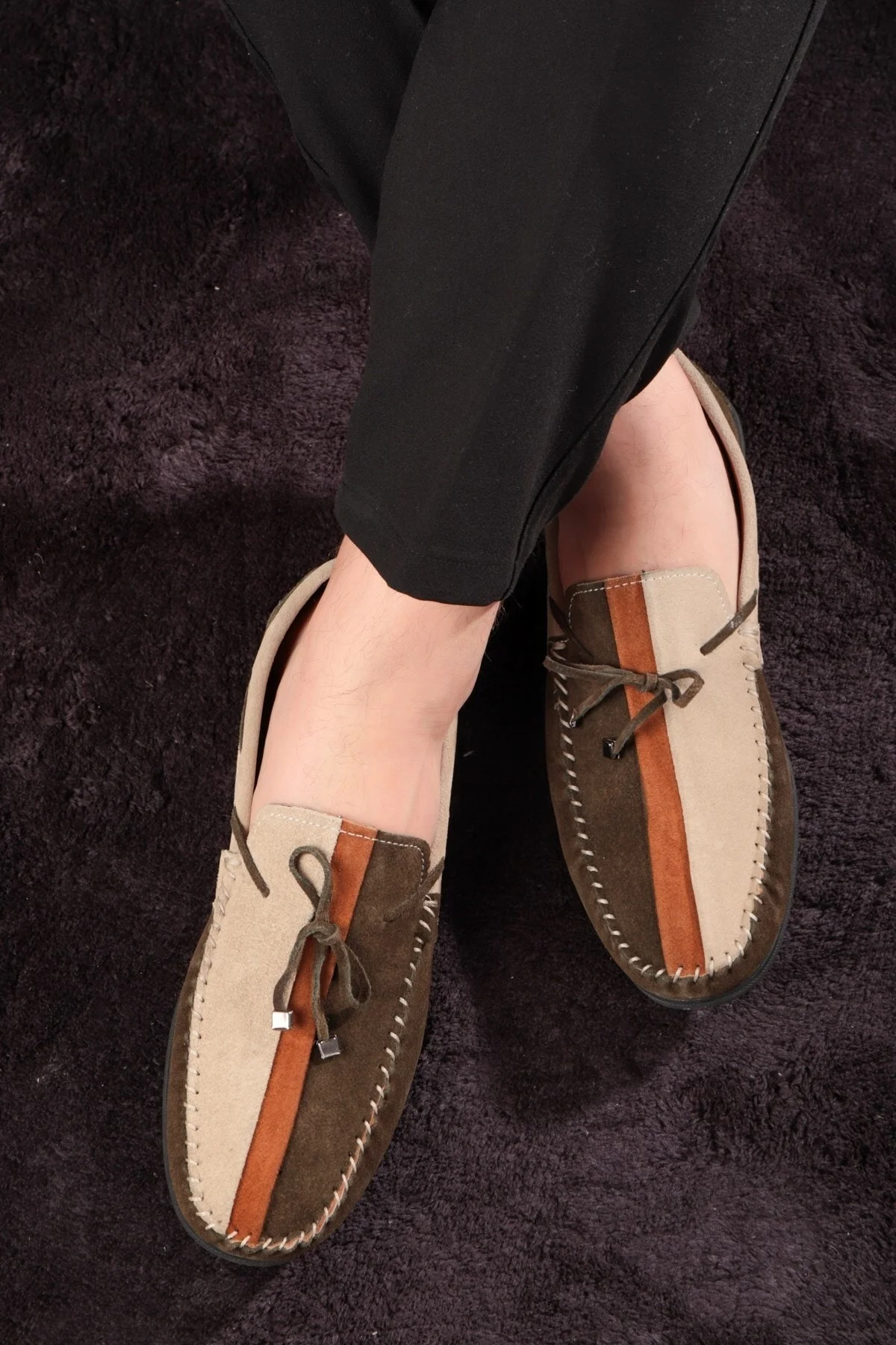 Colore Hakiki Deri Erkek Günlük Ayakkabı, Loafer Ayakkabı, Hafif Ayakkabı, Süet Loafer