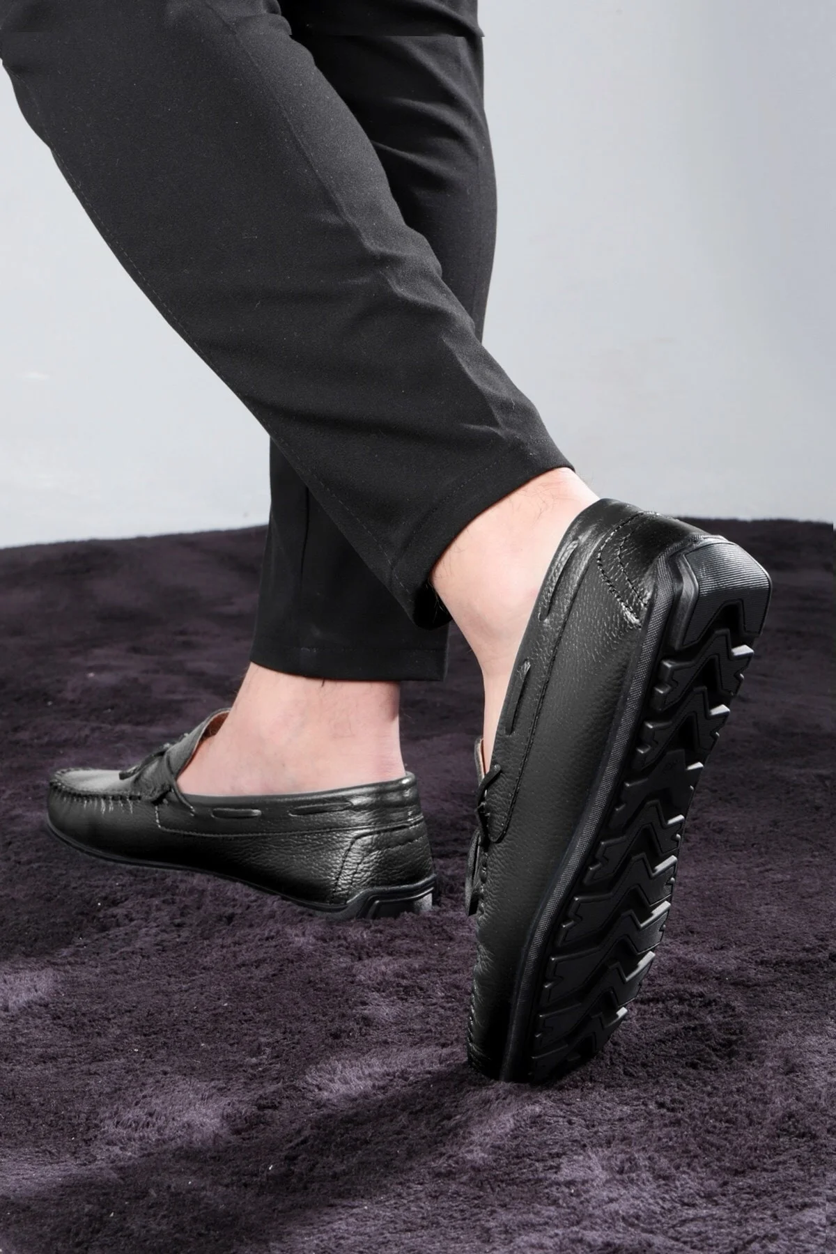 Borde Hakiki Deri Erkek Günlük Ayakkabı, Loafer Ayakkabı, Hafif Ayakkabı - Ducavelli Görsel 7