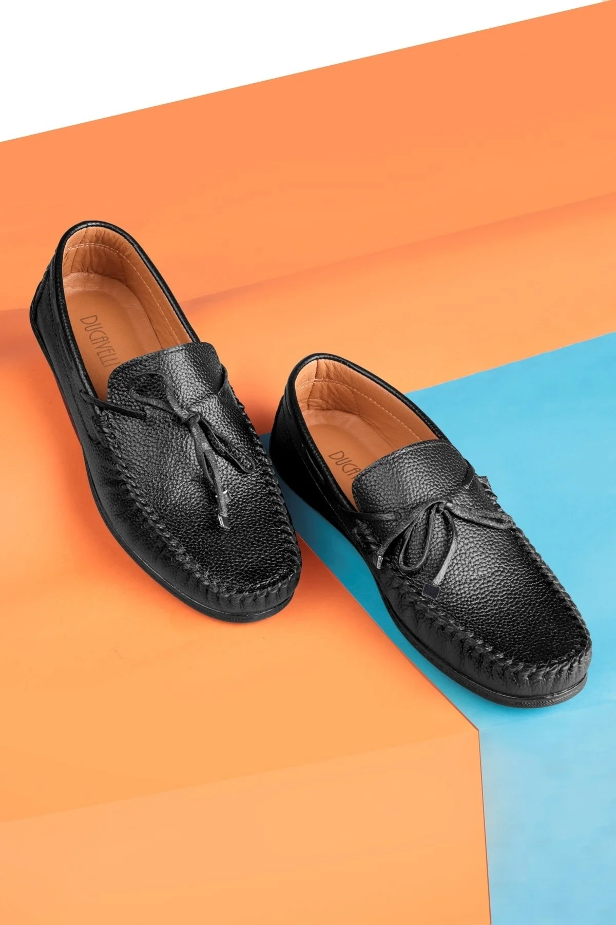 Borde Hakiki Deri Erkek Günlük Ayakkabı, Loafer Ayakkabı, Hafif Ayakkabı - Ducavelli Görsel 6