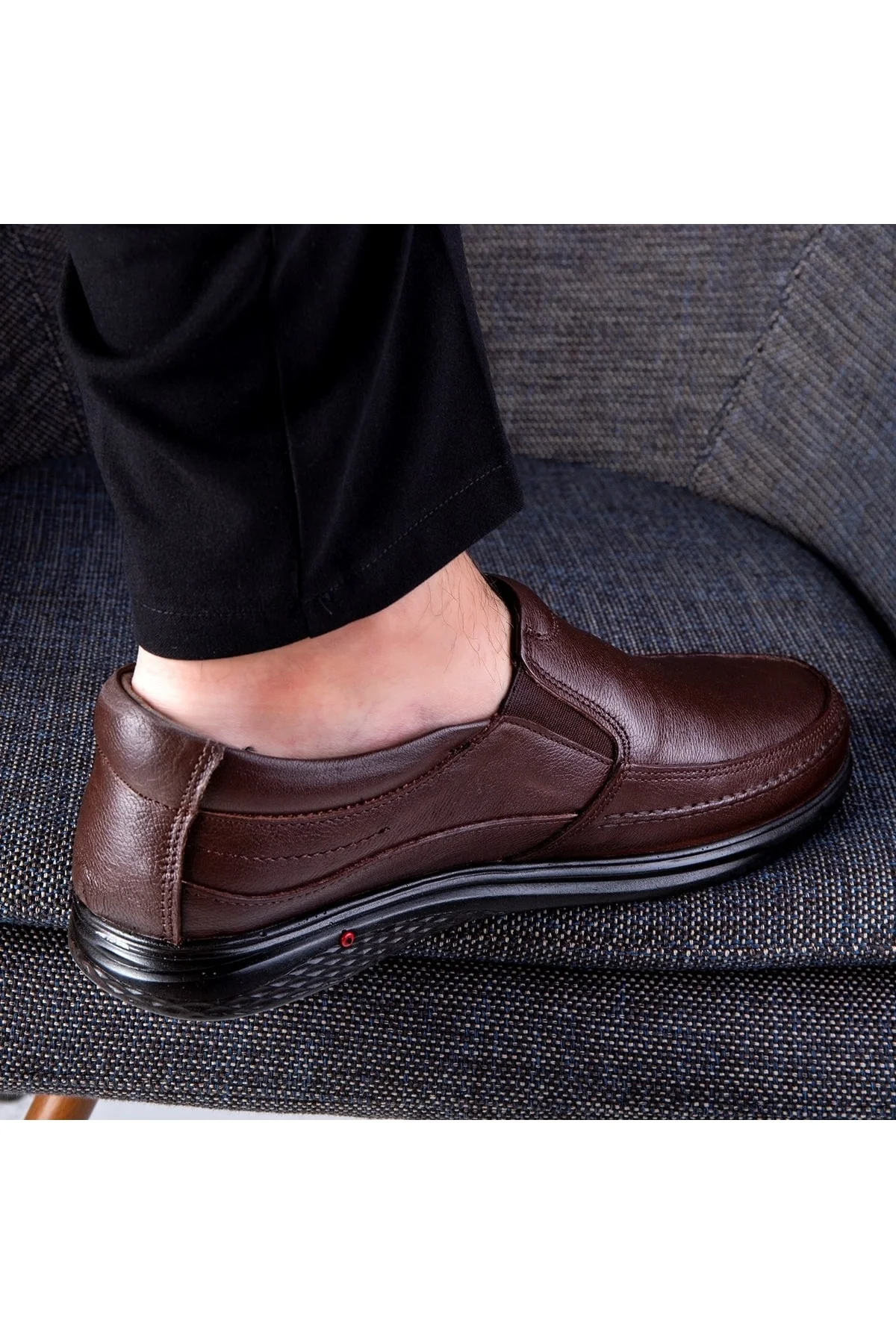 Cushy Hakiki Deri Comfort Ortopedik Erkek Günlük Ayakkabı, Baba Ayakkabısı, Ortopedik Ayakkabı - Ducavelli Görsel 5
