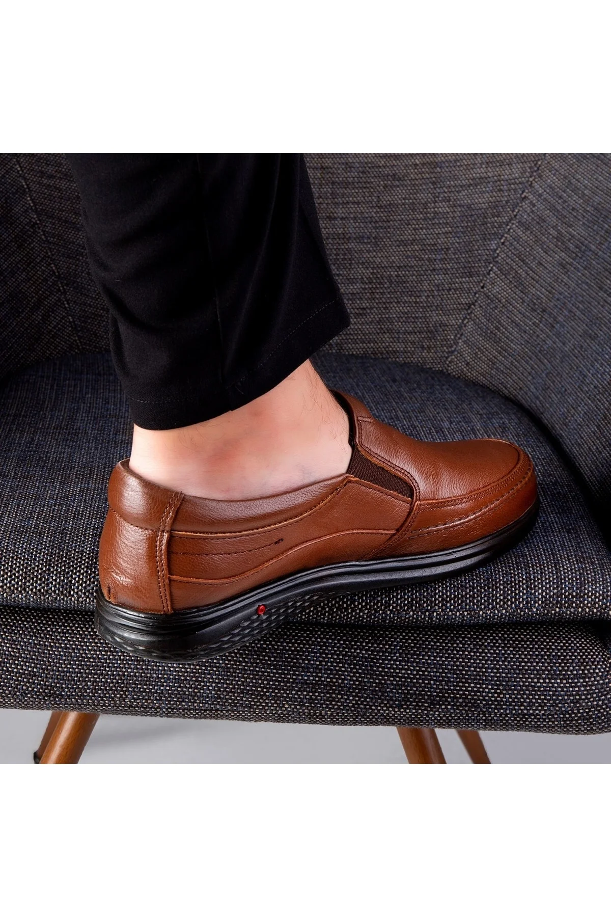 Cushy Hakiki Deri Comfort Ortopedik Erkek Günlük Ayakkabı, Baba Ayakkabısı, Ortopedik Ayakkabı - Ducavelli Görsel 5