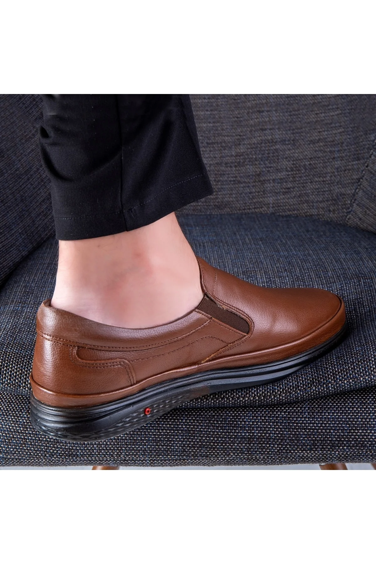 Murih Hakiki Deri Comfort Ortopedik Erkek Günlük Ayakkabı, Baba Ayakkabısı, Ortopedik Ayakkabı - Ducavelli Görsel 5