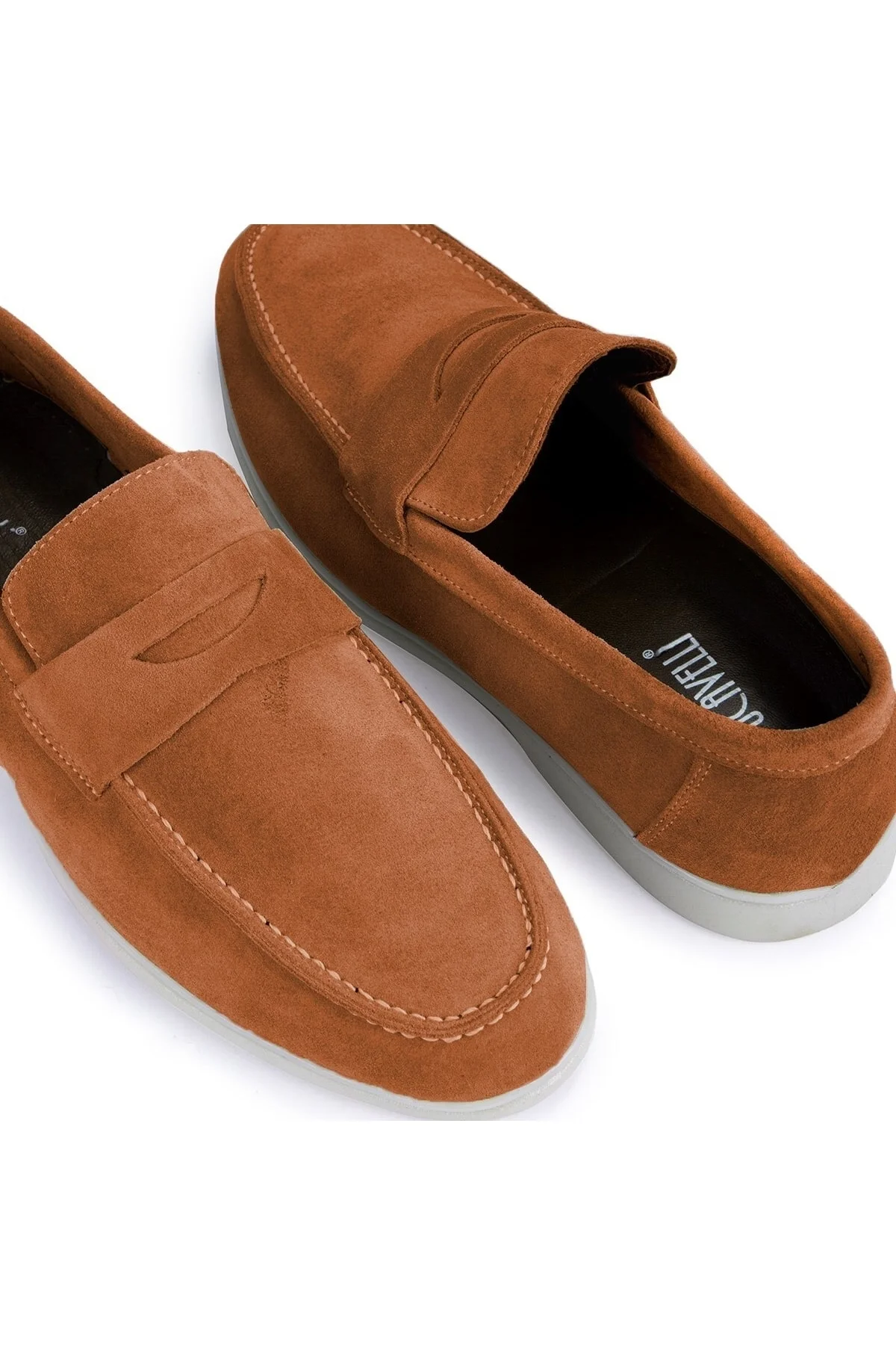 Ante Süet Hakiki Deri Erkek Günlük Ayakkabı Loafer Ayakkabı Taba - Ducavelli Görsel 3