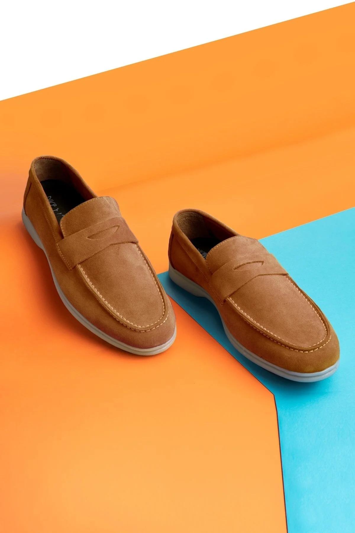 Ante Süet Hakiki Deri Erkek Günlük Ayakkabı Loafer Ayakkabı Taba - Ducavelli Görsel 4