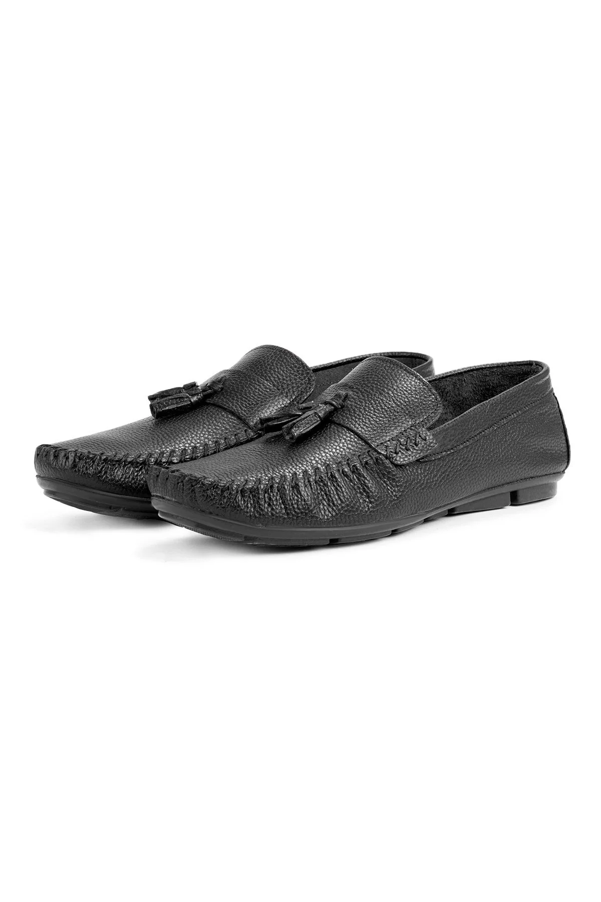 Noble Hakiki Deri Erkek Günlük Ayakkabı, Rok Loafer Ayakkabı Siyah