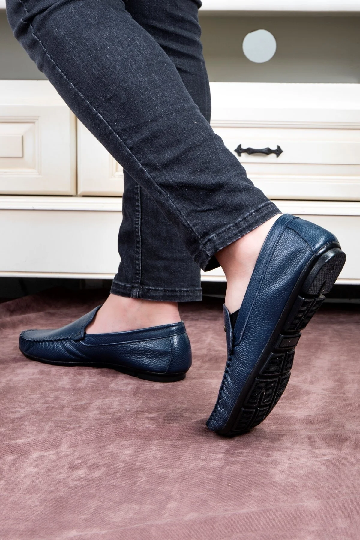 Attic Hakiki Deri Erkek Günlük Ayakkabı , Rok Loafer Ayakkabı Lacivert - Ducavelli Görsel 7