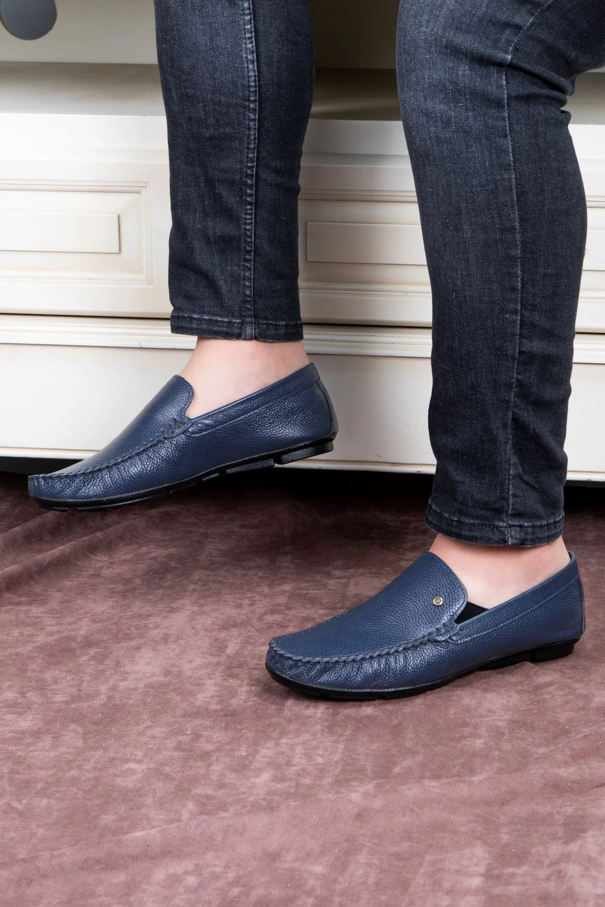 Attic Hakiki Deri Erkek Günlük Ayakkabı , Rok Loafer Ayakkabı Lacivert - Ducavelli Görsel 5