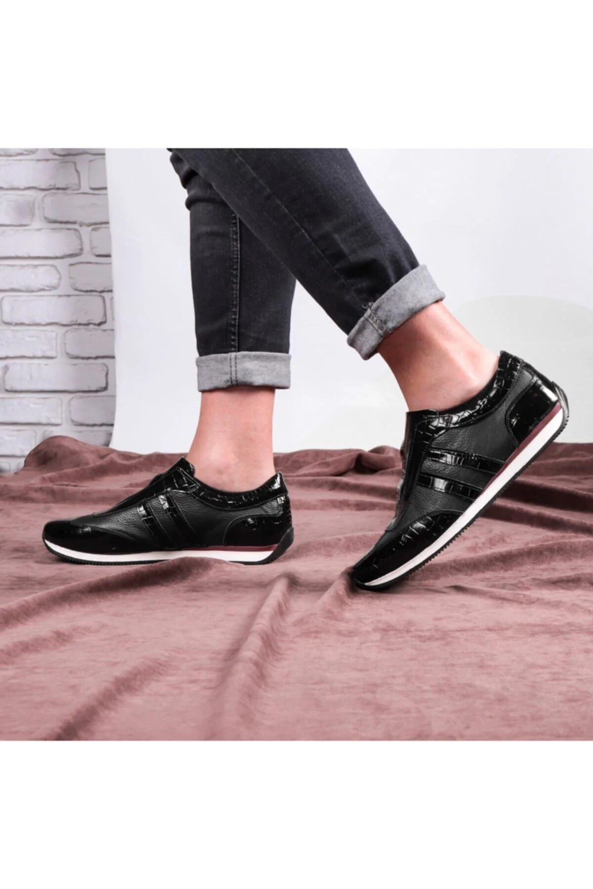 Swanky Hakiki Deri Erkek Günlük Ayakkabı Siyah - Ducavelli Görsel 5