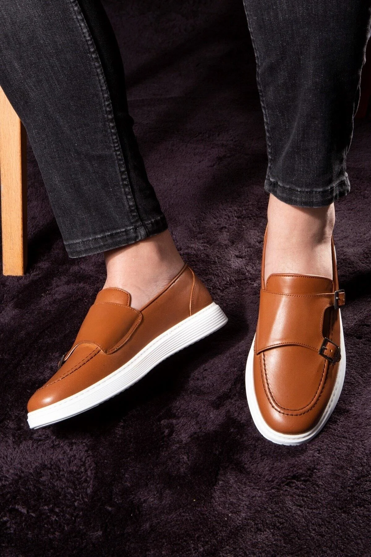 Strap Hakiki Deri Erkek Günlük Ayakkabı, Loafer Ayakkabı, Günlük Ayakkabı, Hafif Ayakkabı - Ducavelli Görsel 7