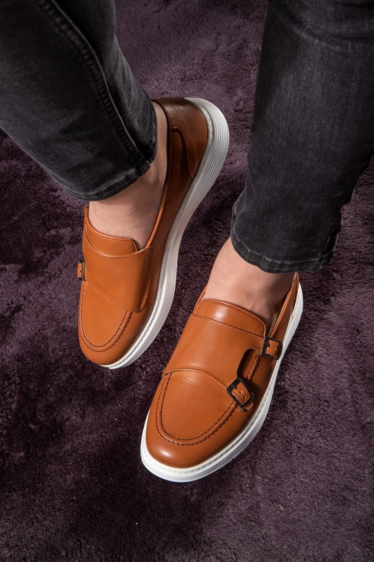 Strap Hakiki Deri Erkek Günlük Ayakkabı, Loafer Ayakkabı, Günlük Ayakkabı, Hafif Ayakkabı