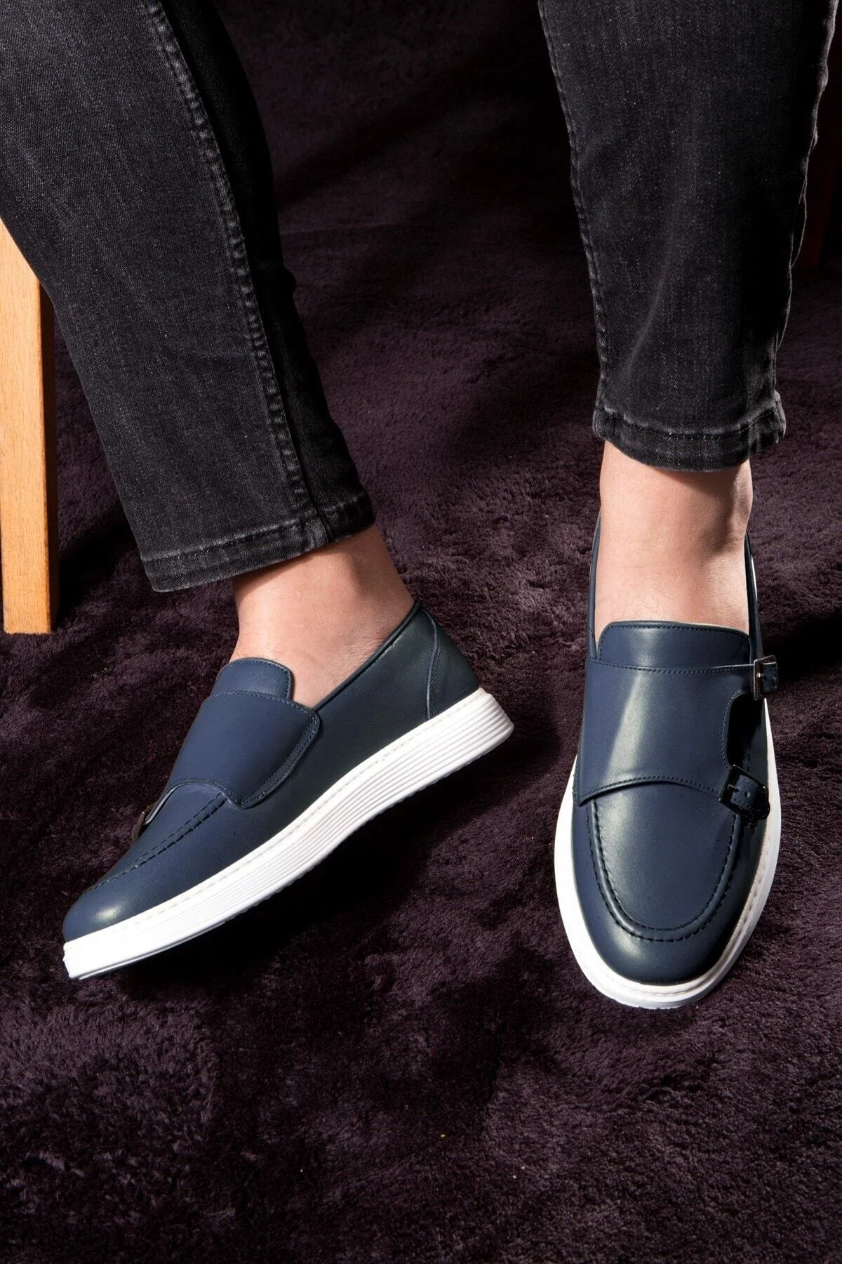 Strap Hakiki Deri Erkek Günlük Ayakkabı, Loafer Ayakkabı, Günlük Ayakkabı, Hafif Ayakkabı - Ducavelli Görsel 7
