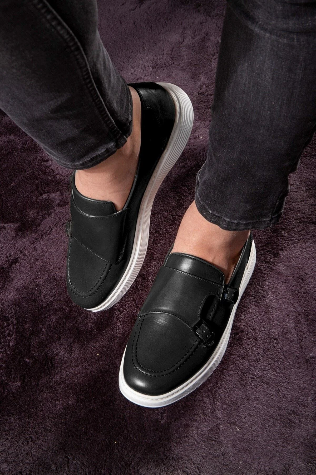 Strap Hakiki Deri Erkek Günlük Ayakkabı, Loafer Ayakkabı, Günlük Ayakkabı, Hafif Ayakkabı