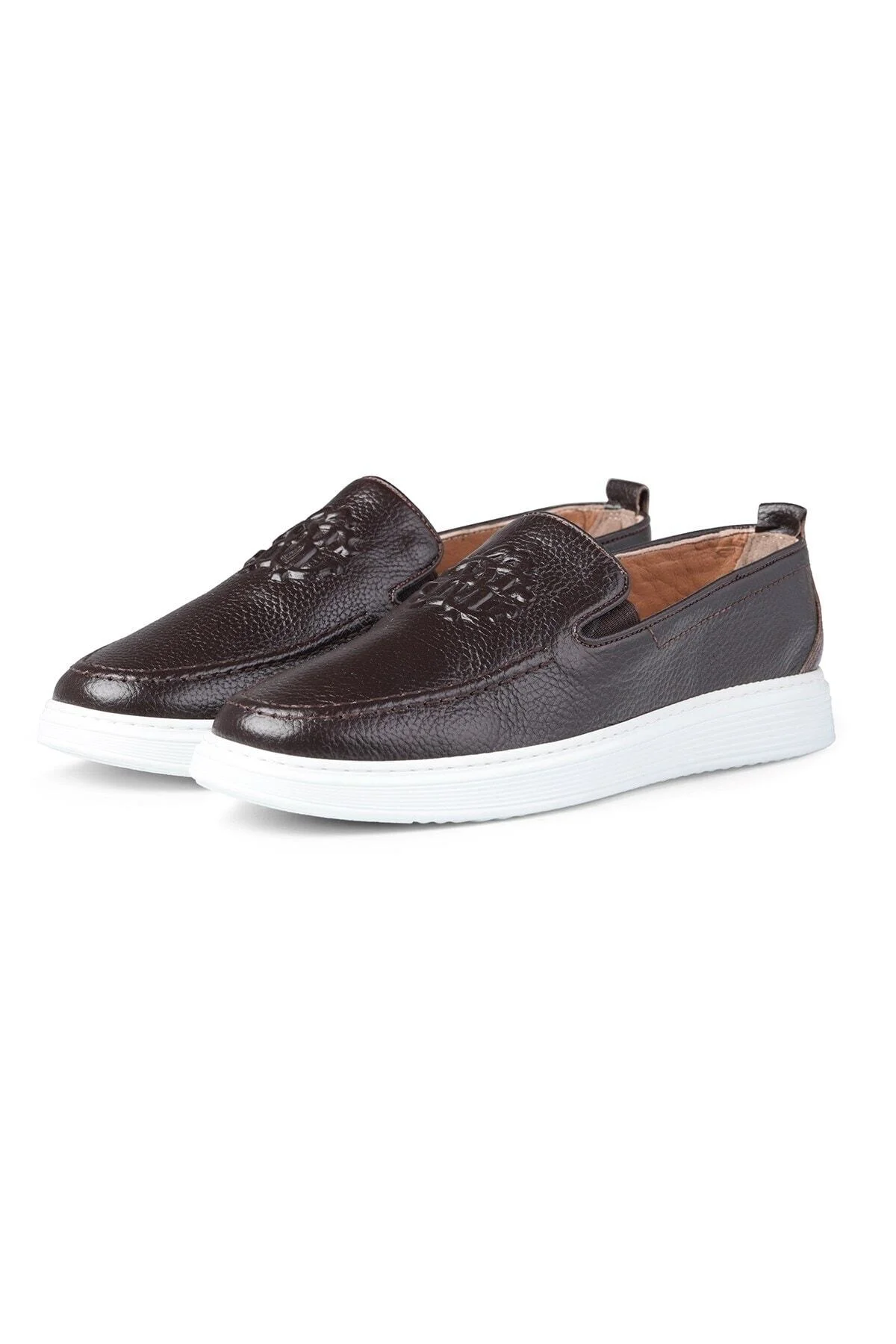Stamped Hakiki Deri Erkek Günlük Ayakkabı, Loafer Ayakkabı, Hafif Ayakkabı, Yazlık Ayakkabı - Ducavelli Görsel 3