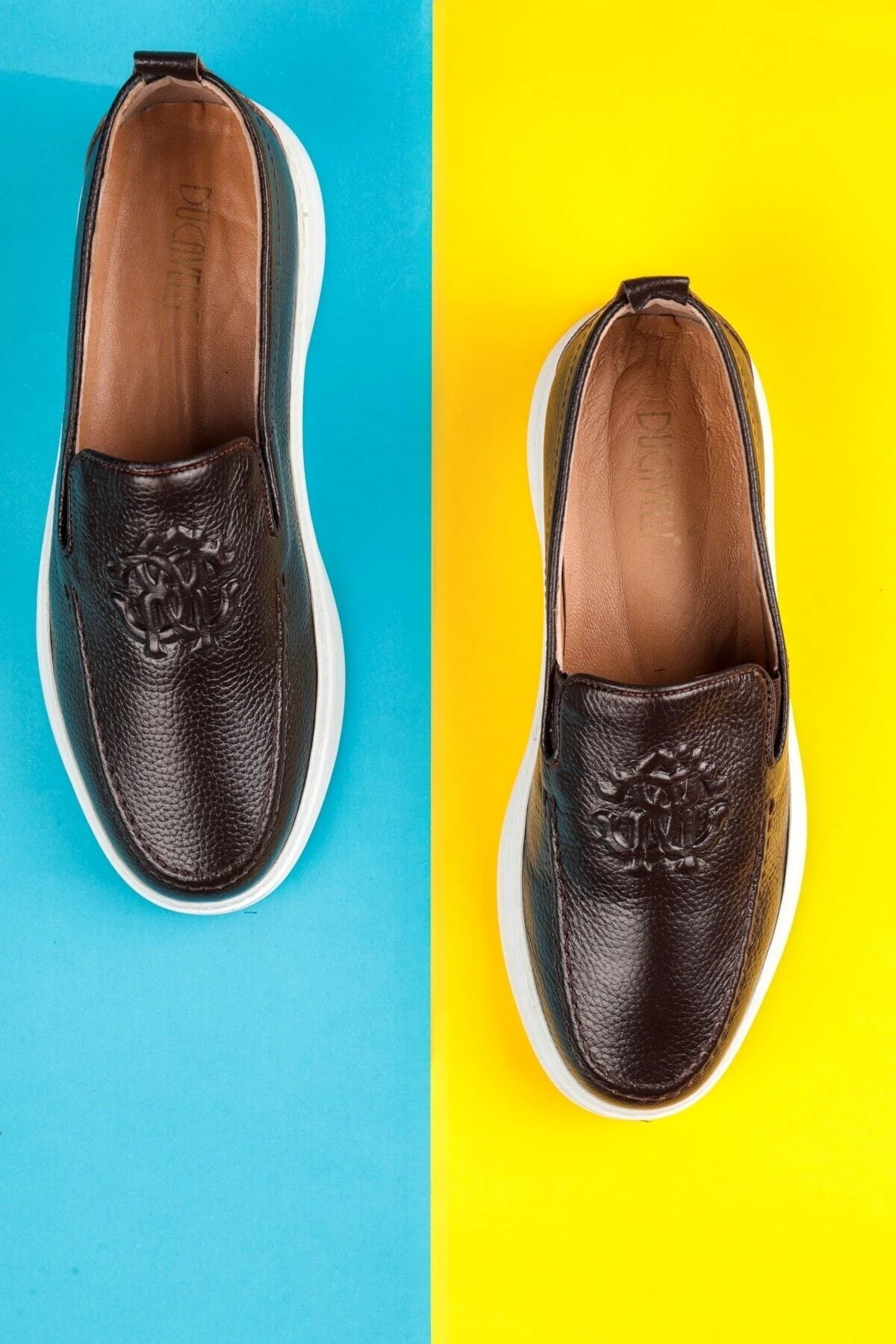 Stamped Hakiki Deri Erkek Günlük Ayakkabı, Loafer Ayakkabı, Hafif Ayakkabı, Yazlık Ayakkabı - Ducavelli Görsel 6