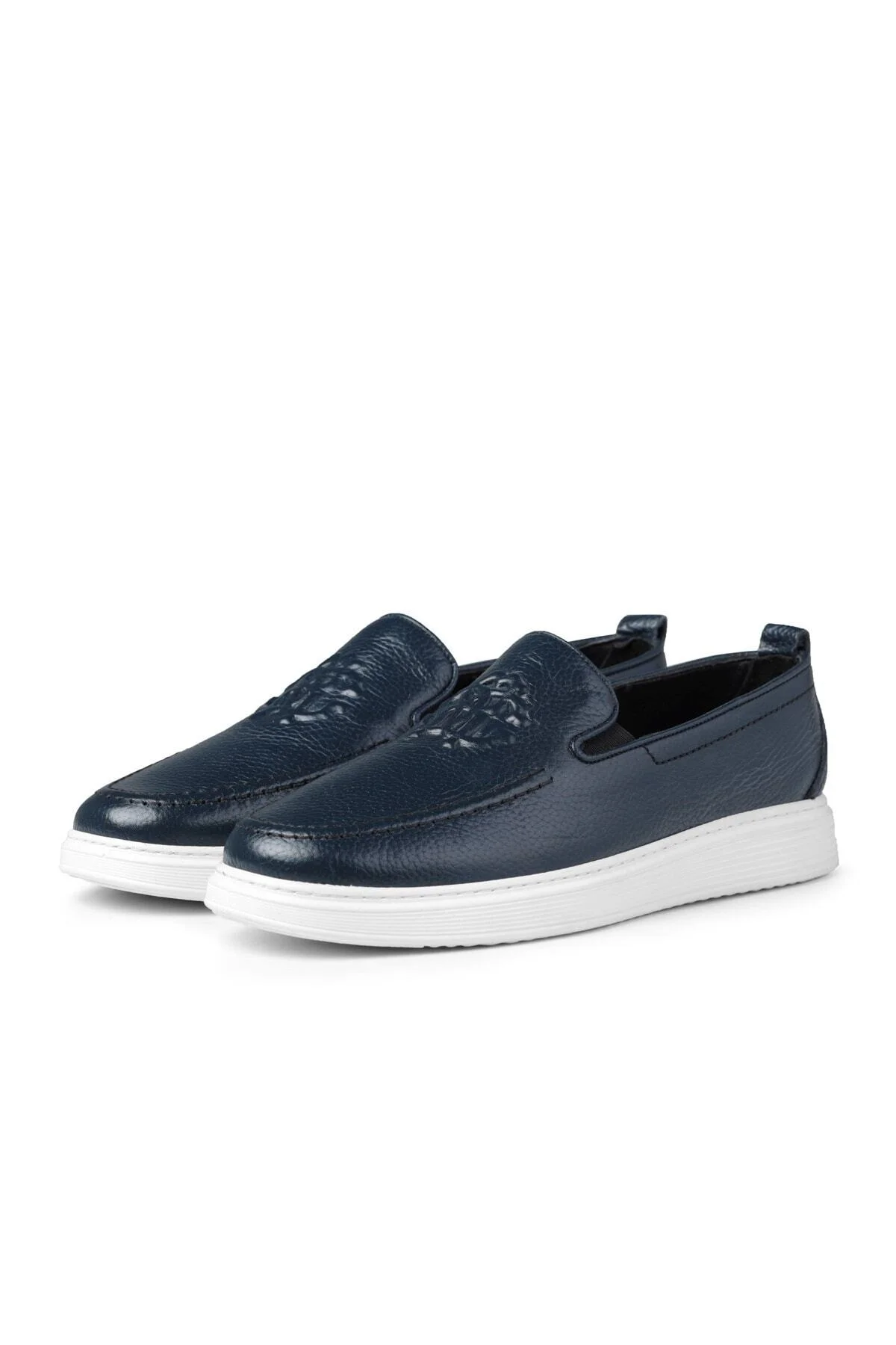 Stamped Hakiki Deri Erkek Günlük Ayakkabı, Loafer Ayakkabı, Hafif Ayakkabı, Yazlık Ayakkabı - Ducavelli Görsel 3
