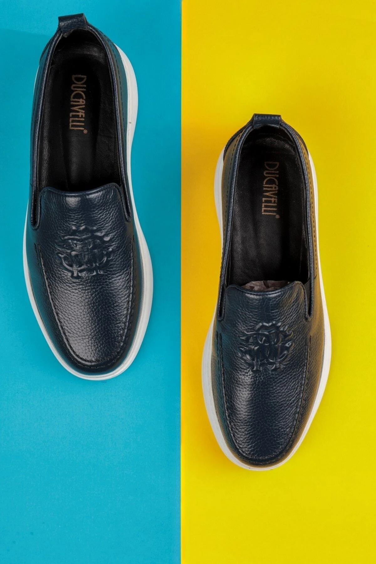 Stamped Hakiki Deri Erkek Günlük Ayakkabı, Loafer Ayakkabı, Hafif Ayakkabı, Yazlık Ayakkabı - Ducavelli Görsel 7